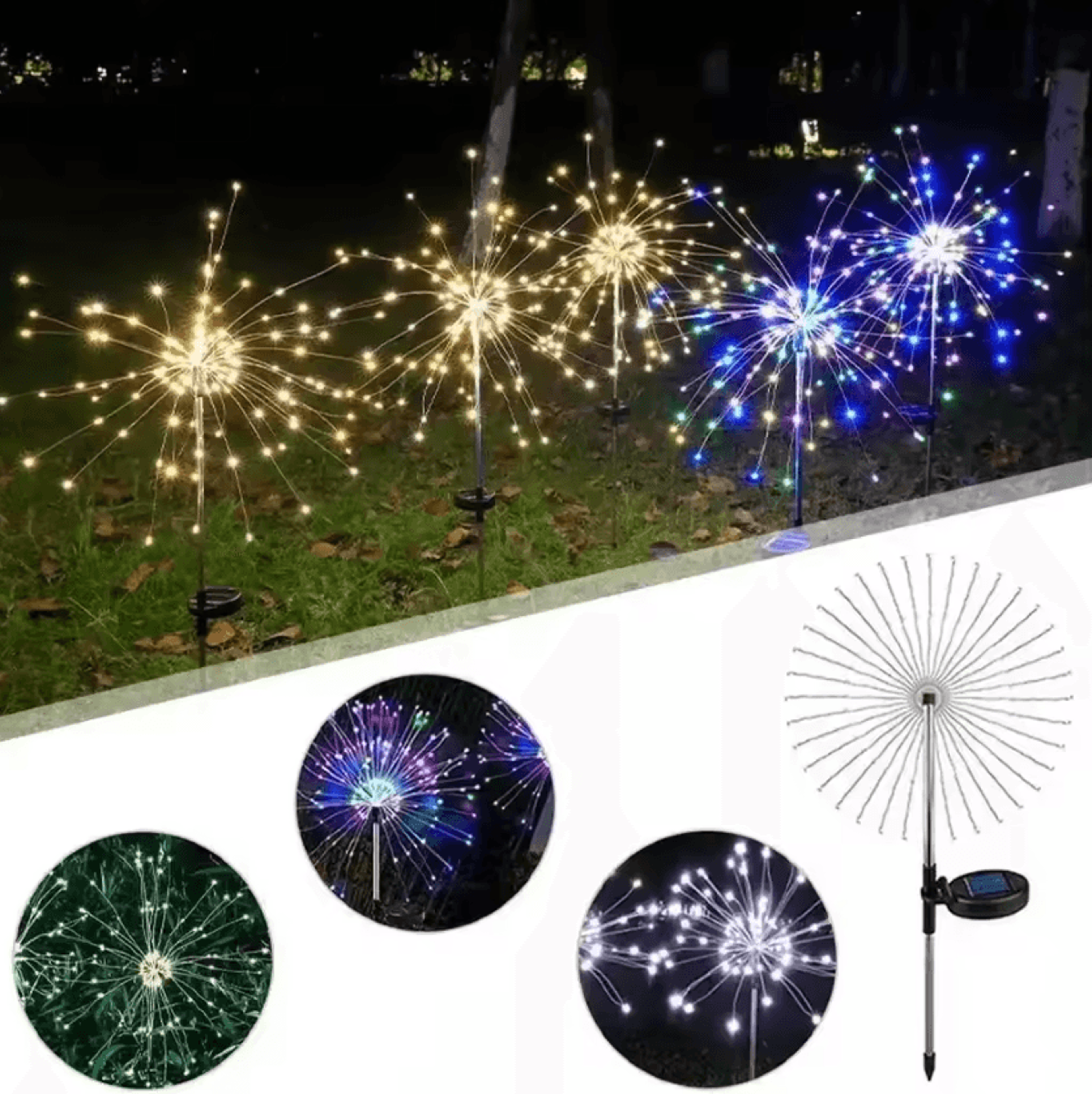 Solar Firework Garden Lights  Waterproof Solar Firework Lights For Outdoor Landscape Lawn  Patio De 2