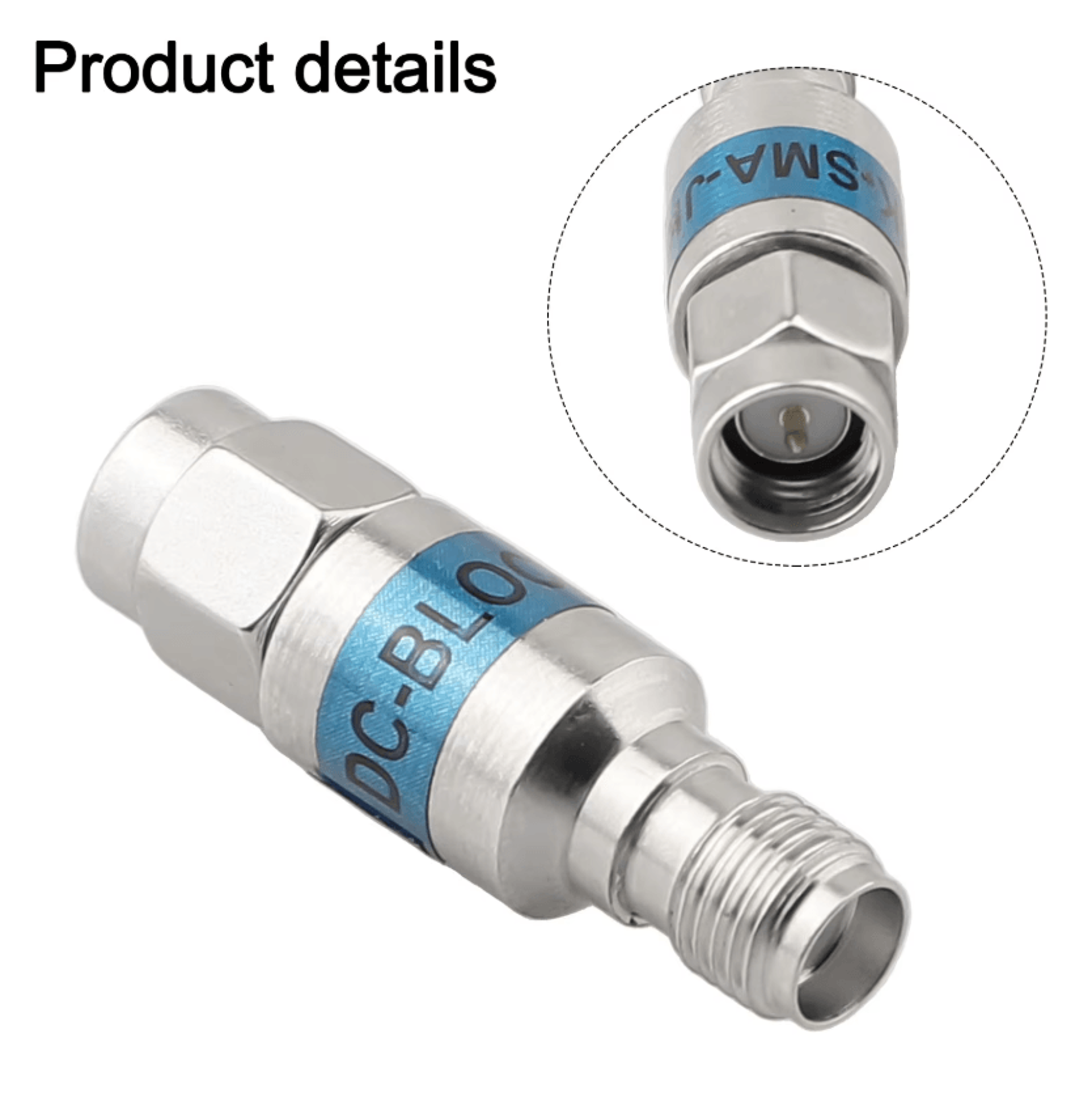 SMA DC Block DC6GHz 2W RF DC Block Connector 50 Ohm Male To Female Signal Isolator 3