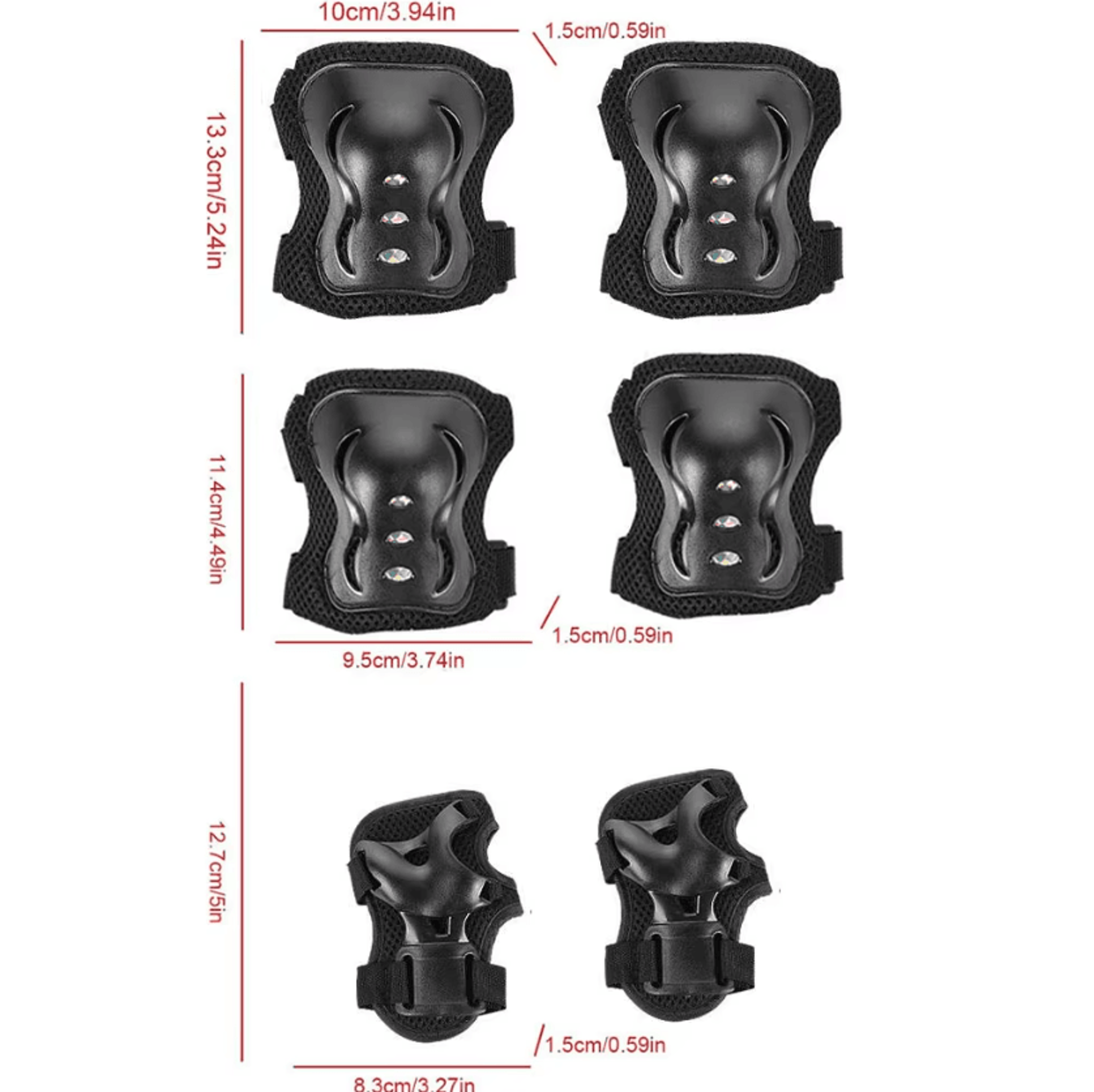 6Piece Kids Protective Gear Set With Knee Pads Elbow Pads And Wrist Guards For Skating And Cycling 1
