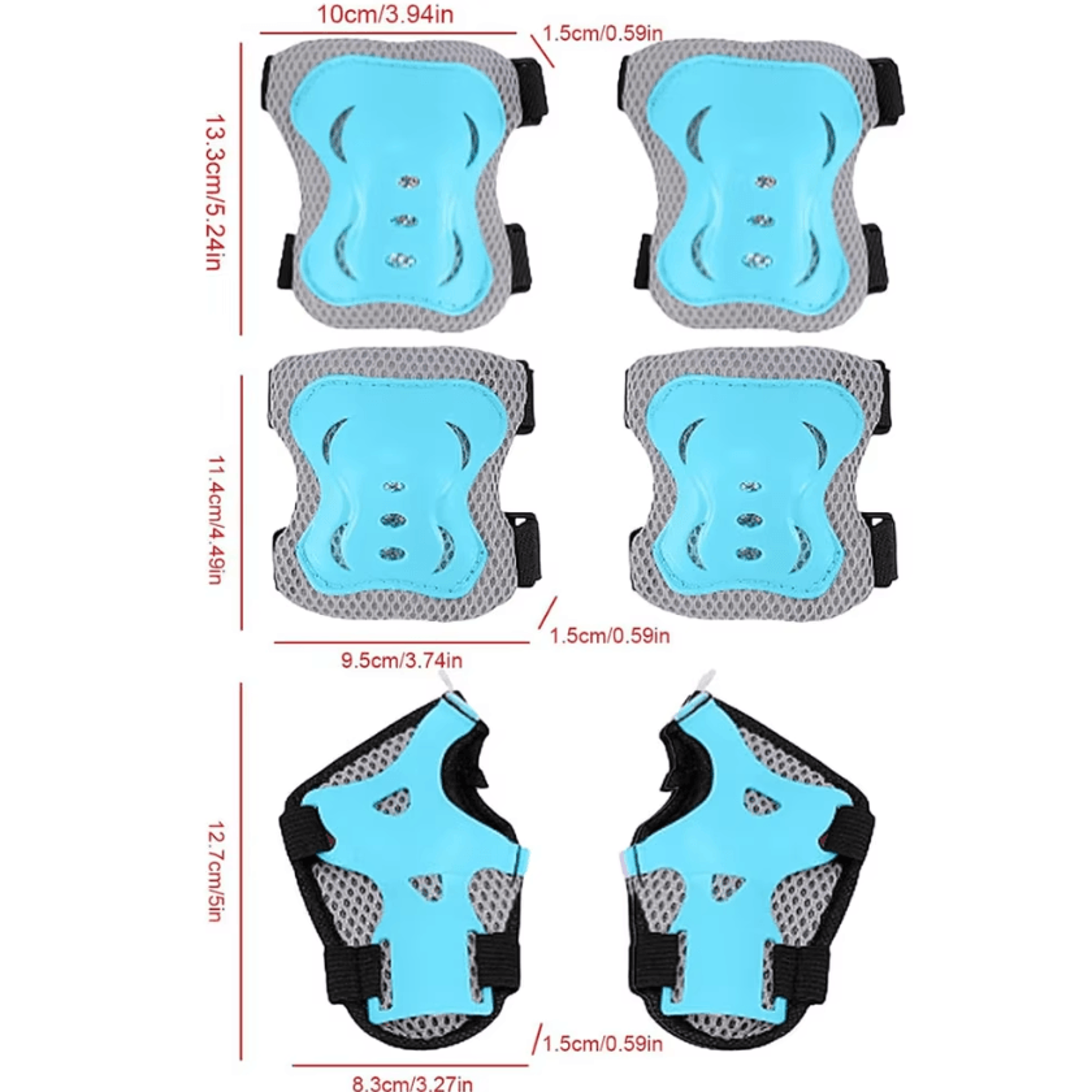 6in1 Kids Protective Gear Set With Knee Pads Elbow Pads  Wrist Guards For Skating Cycling Scooters  1