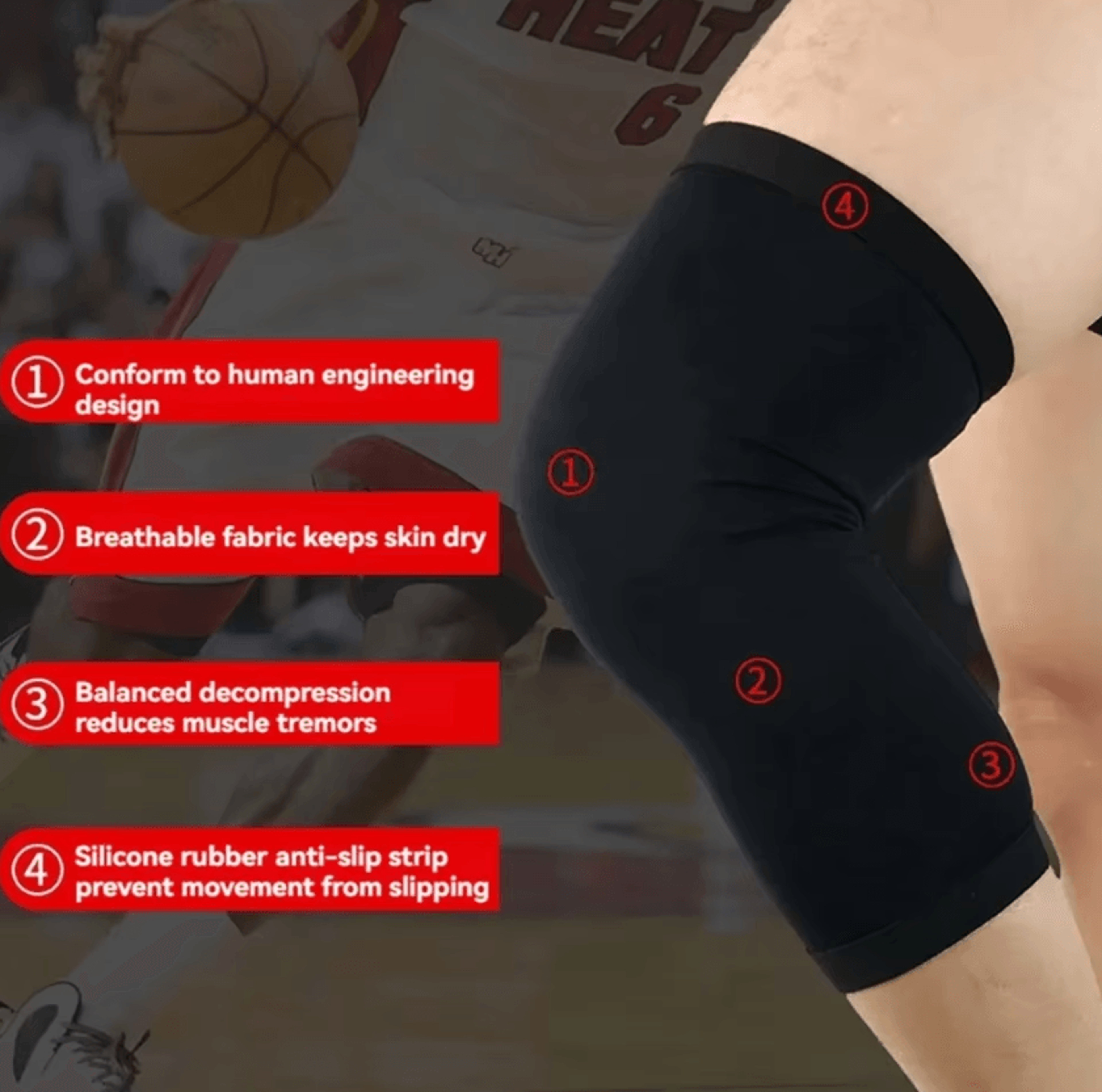 Elastic Compression Knee Sleeve Sports Knee Pad For Basketball Running Cycling  Outdoor Activities 2