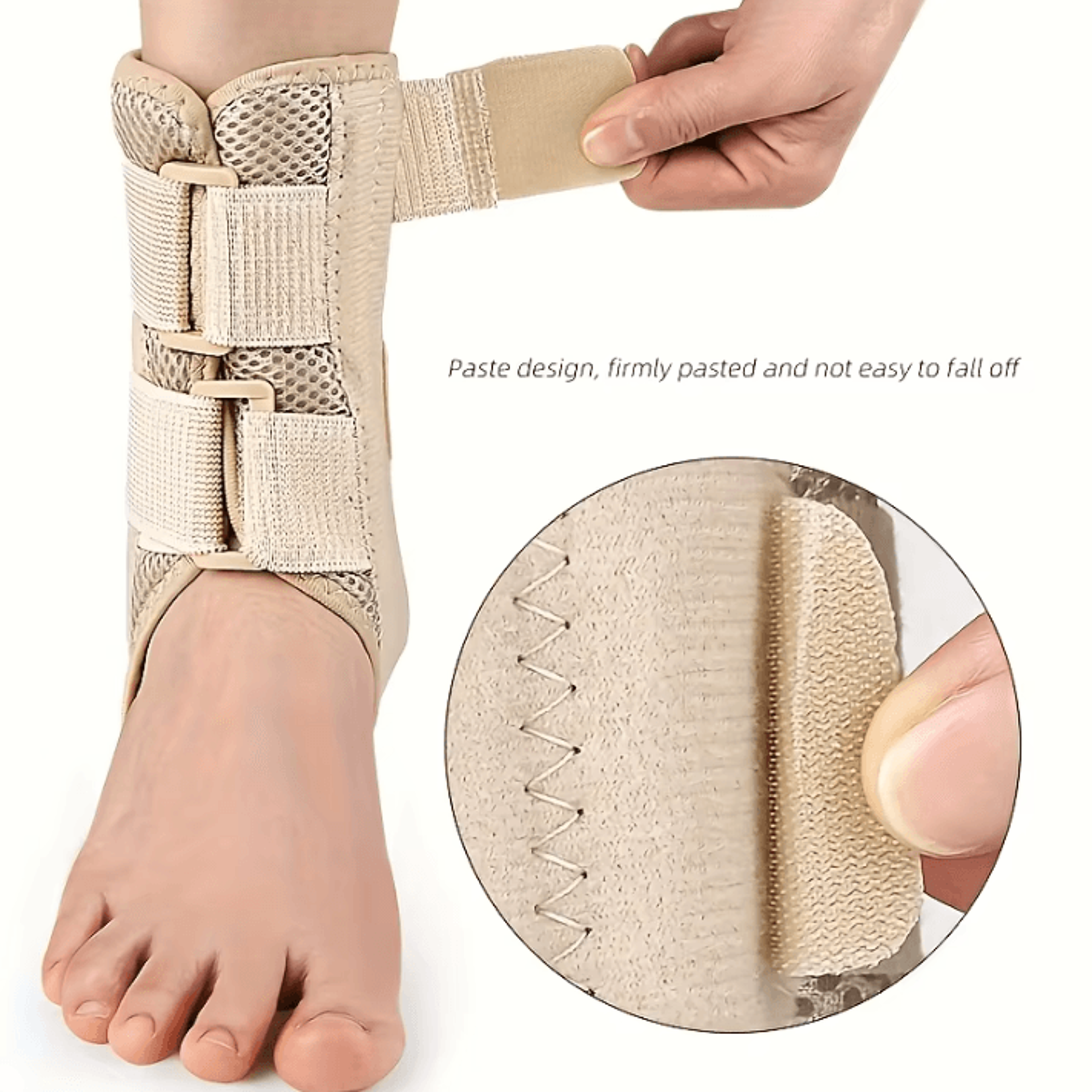 Spring Bar Ankle Support Brace Adjustable Compression Ankle Sleeve With Dual Side Stabilizers 2