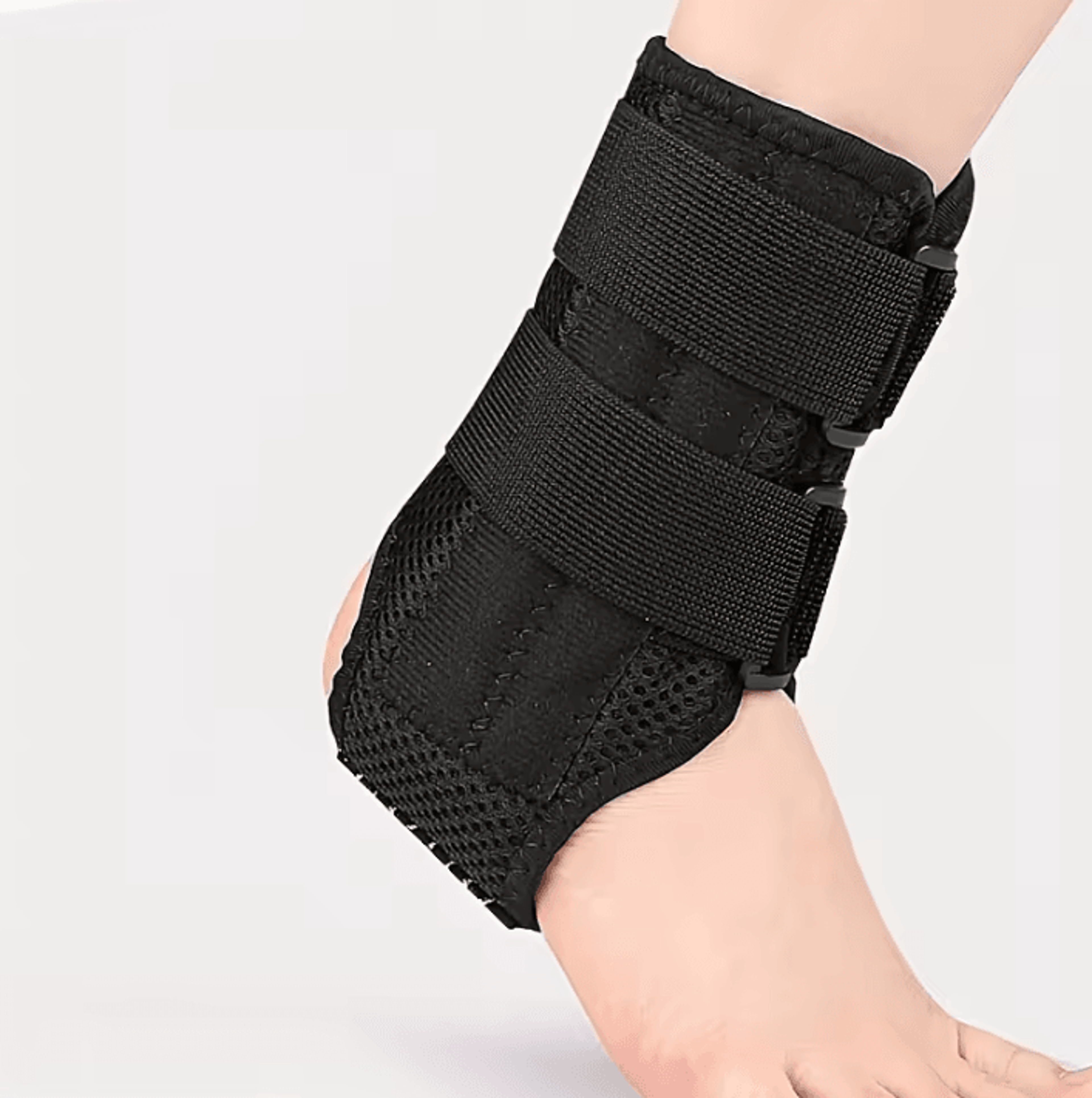 Spring Bar Ankle Support Brace Adjustable Compression Ankle Sleeve With Dual Side Stabilizers 4