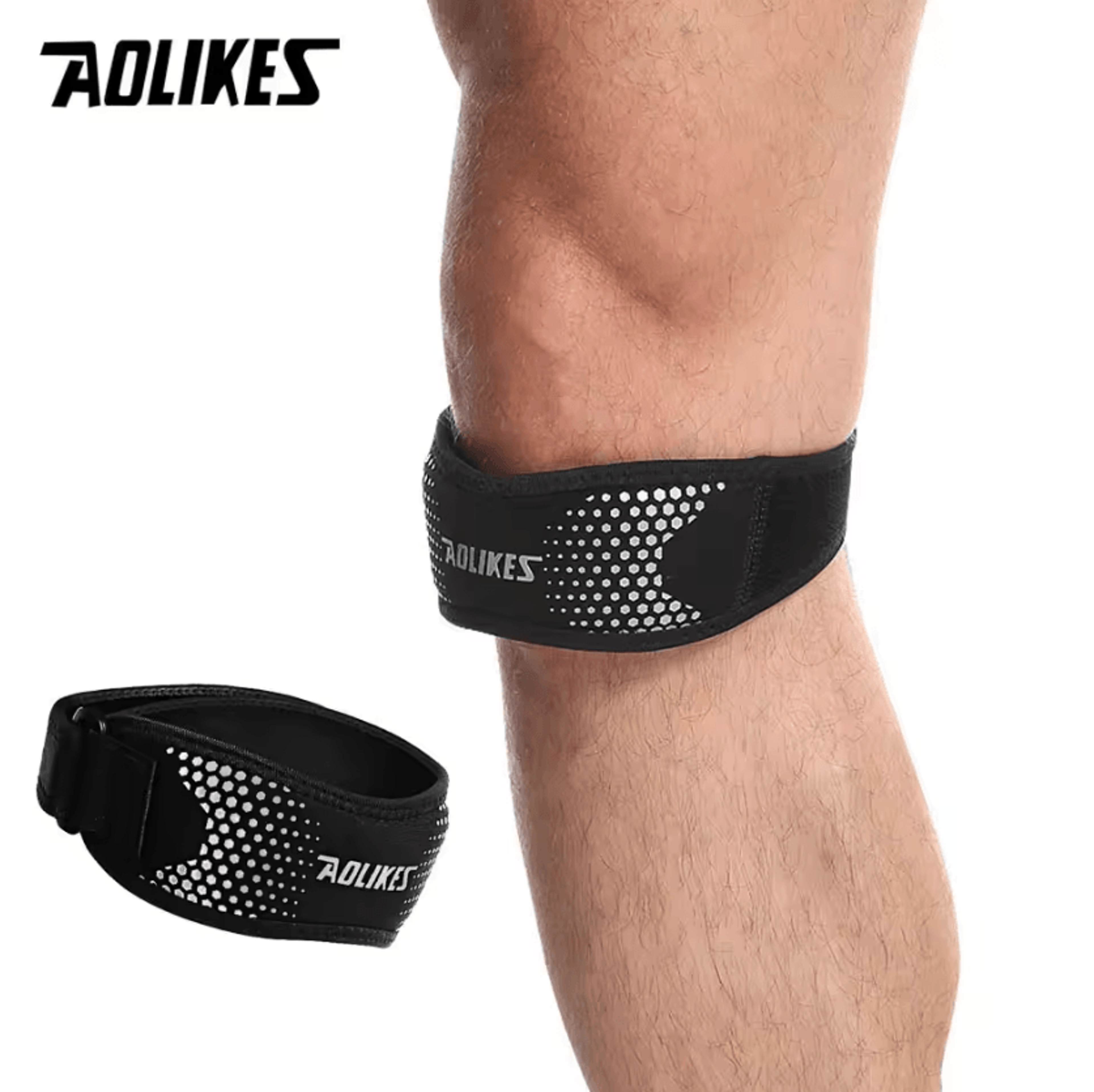 AOLIKES Patella Knee Strap Adjustable Knee Support Brace For Running Basketball  Sports Protection 6
