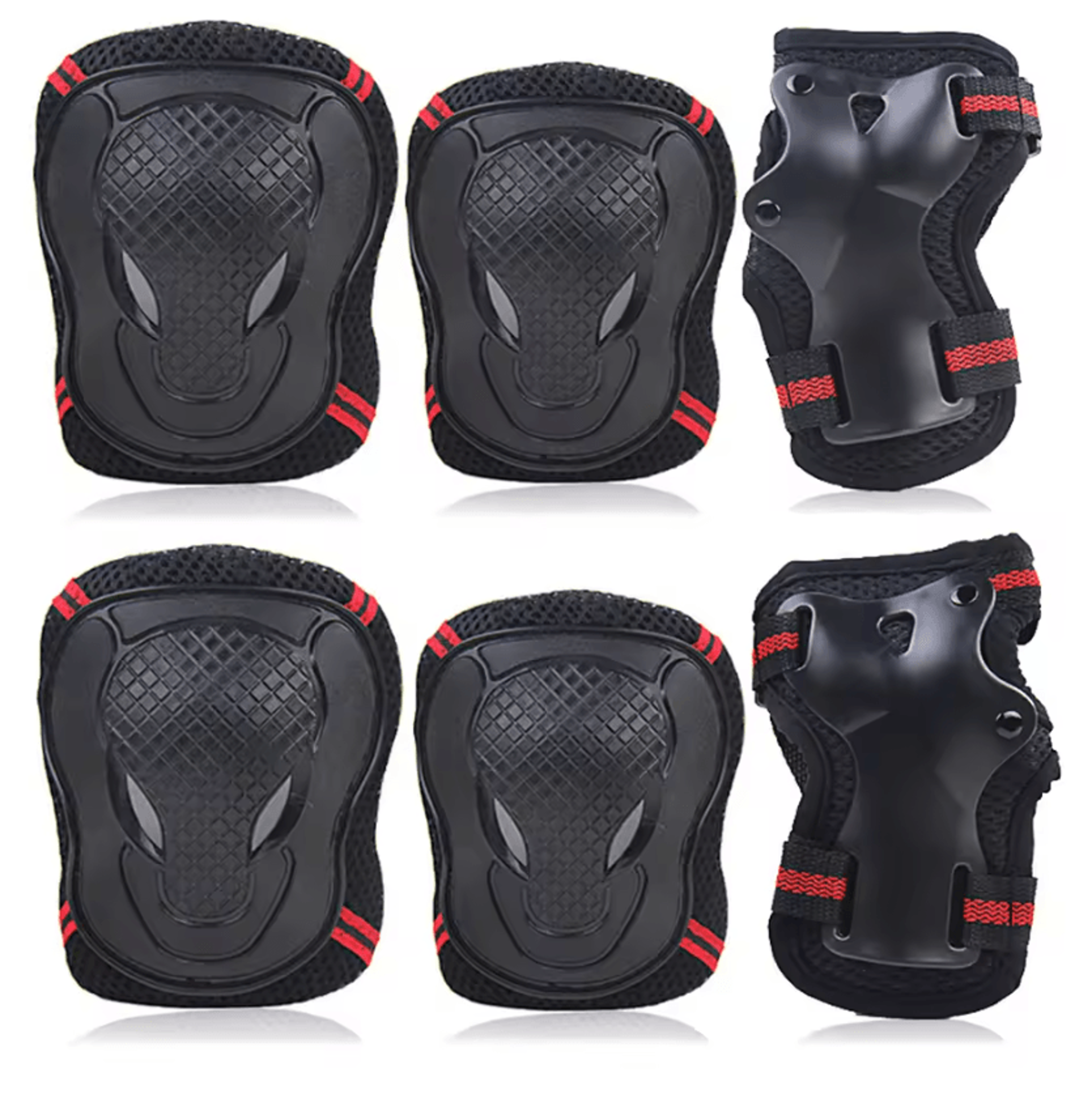 6 Piece Knee Elbow Pads And Wrist Guards Protective Gear Set For Cycling And Skating 4