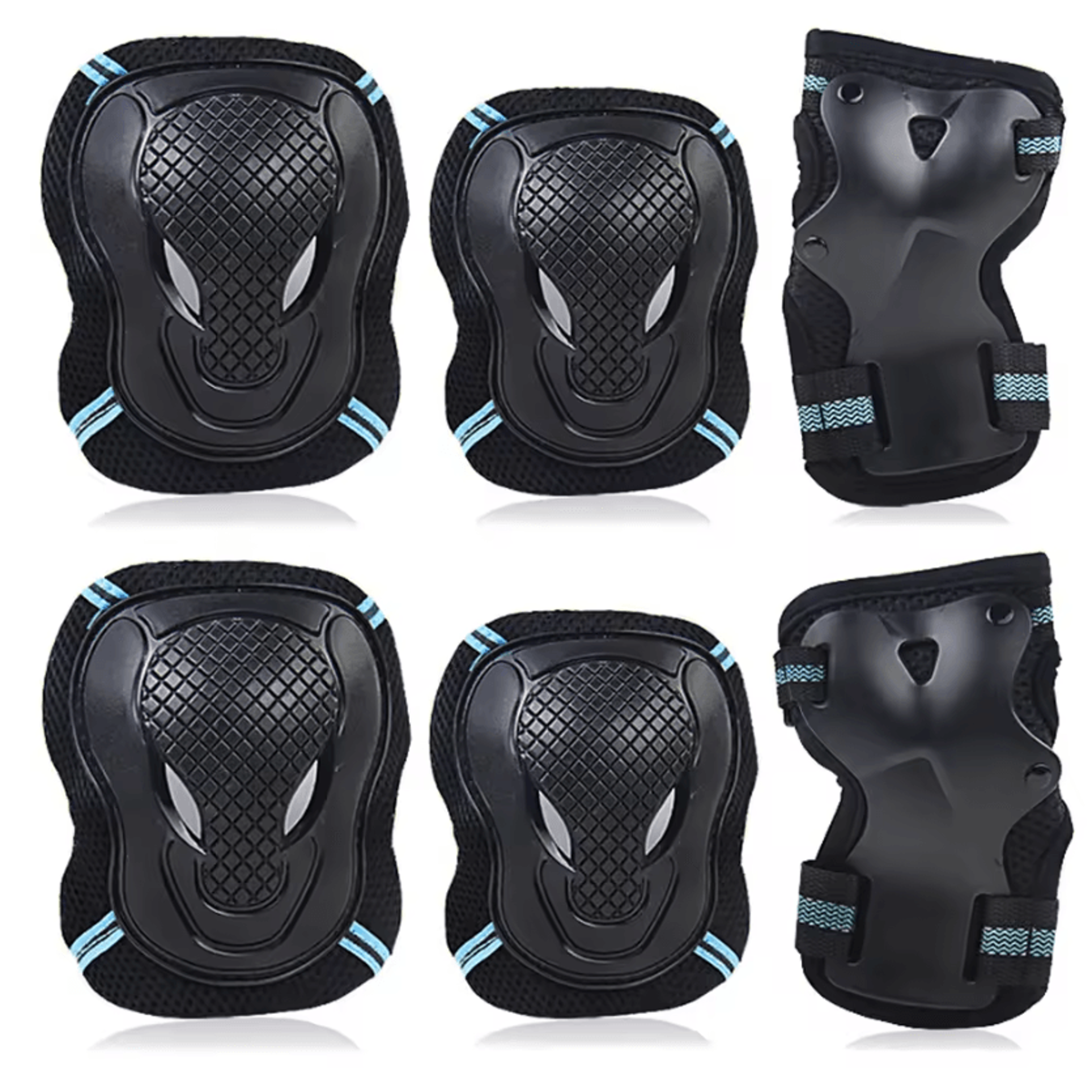 6 Piece Knee Elbow Pads And Wrist Guards Protective Gear Set For Cycling And Skating 5