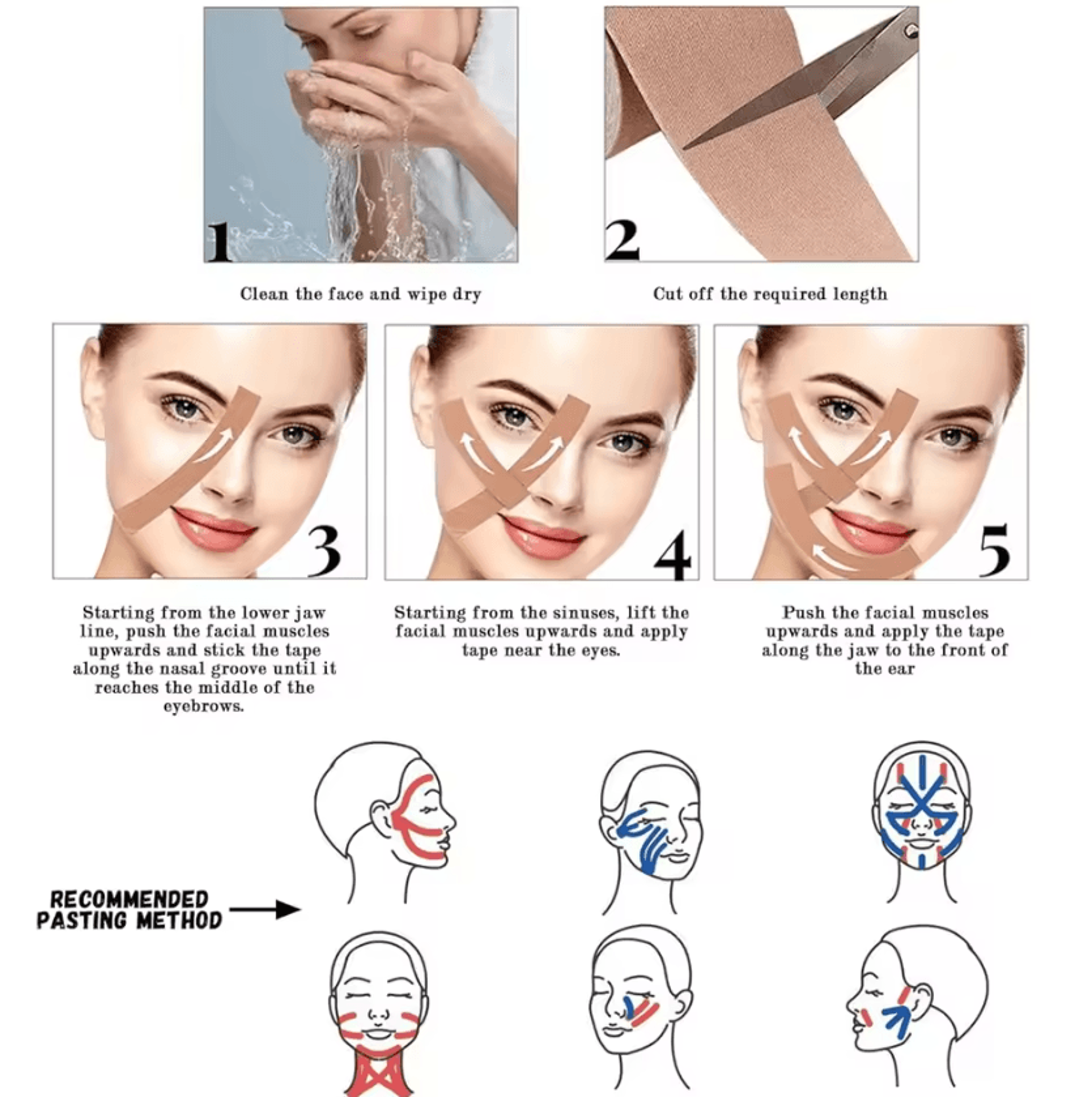 Anti Wrinkle Face Tape Overnight Facial Lifting Tape For Forehead And Face 4