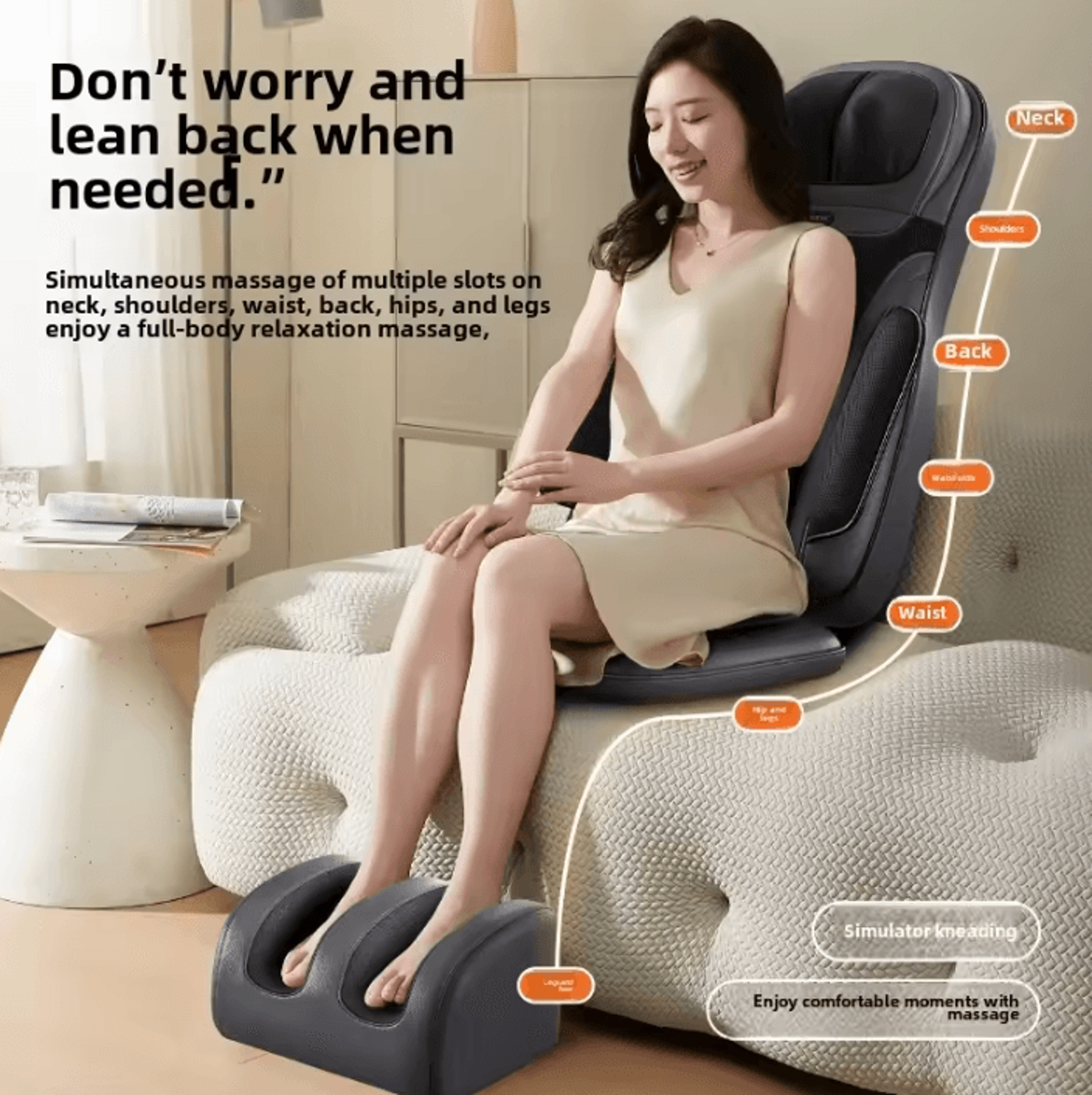Multifunctional Massage Cushion With Heat For Full Body Neck Shoulder Back And Waist 2