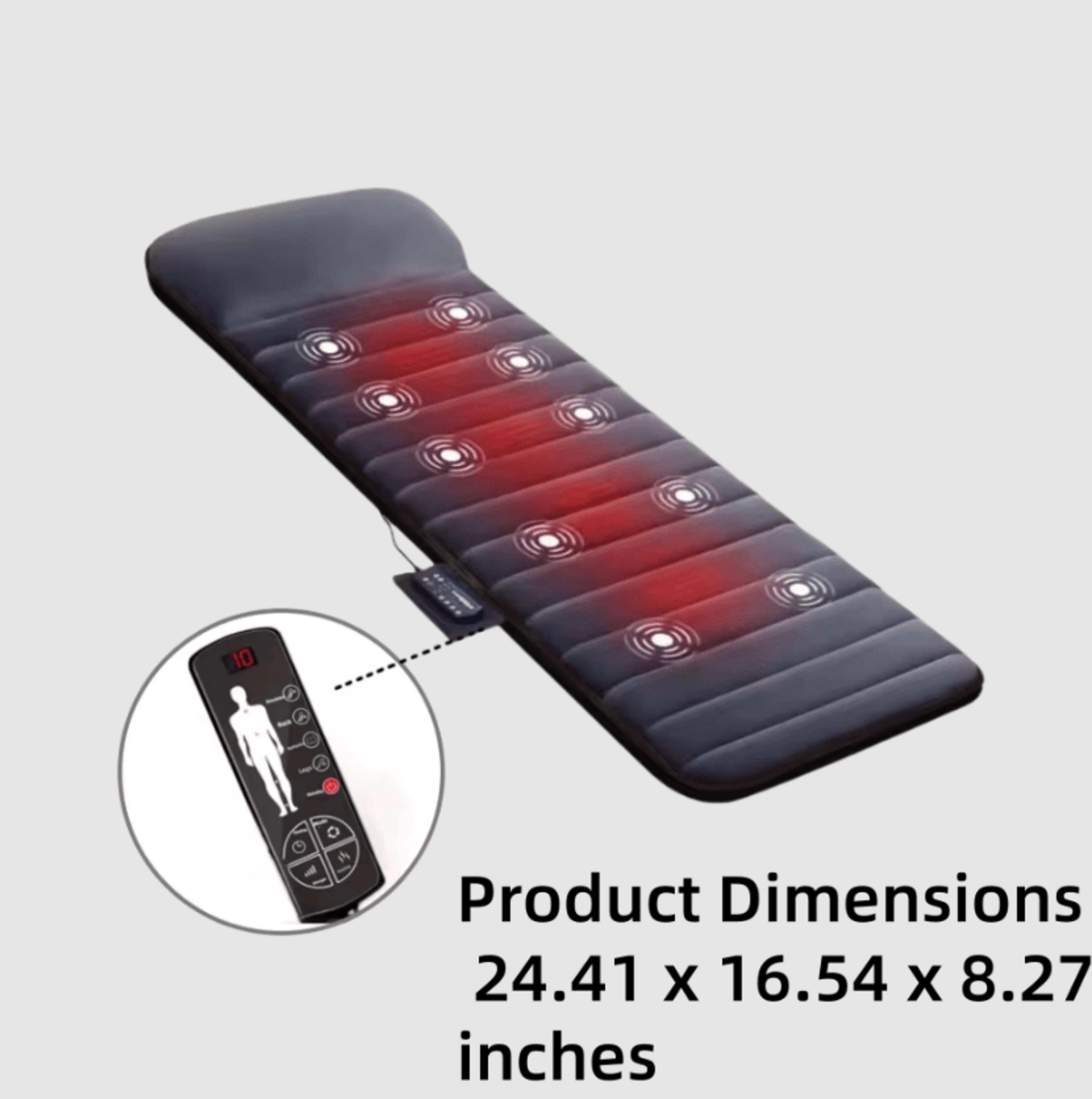 Electric Full Body Massage Mattress With Heat Kneading Vibration And Lumbar Airbag 6