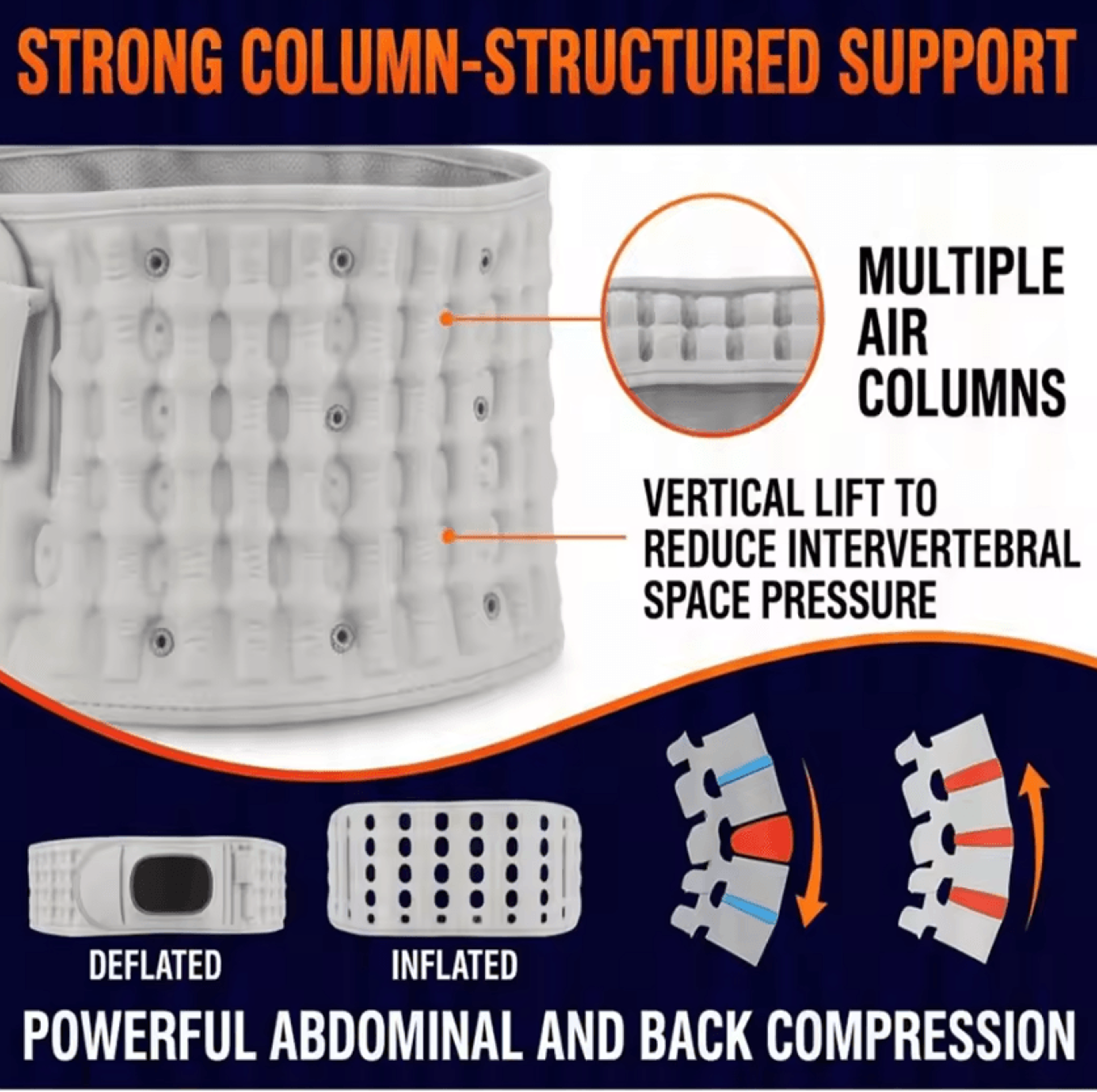 Cordless Inflatable Lumbar Support Belt With Heat  Vibration  Lumbar Decompression Belt With Air Pu 2