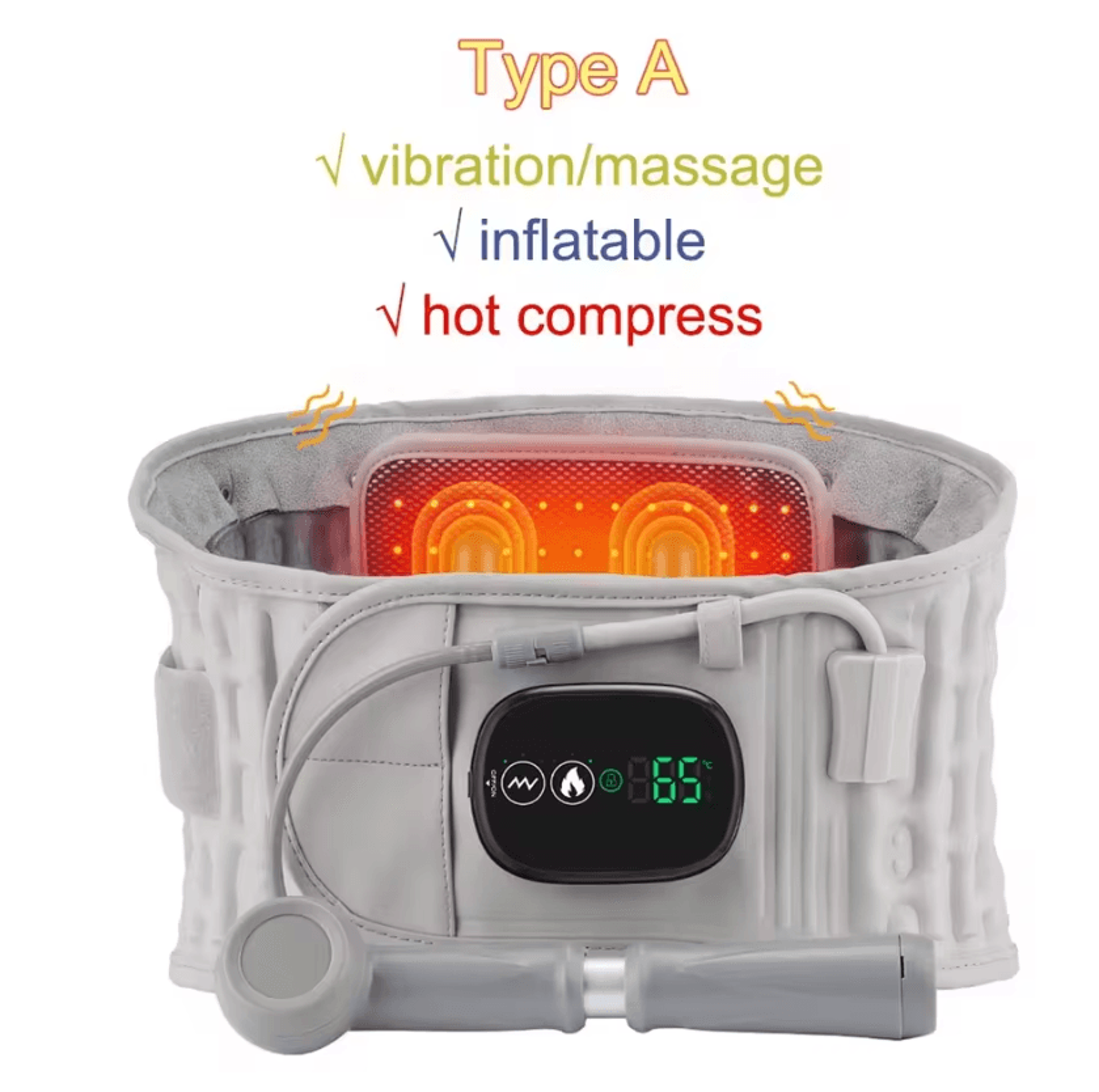Cordless Inflatable Lumbar Support Belt With Heat  Vibration  Lumbar Decompression Belt With Air Pu 6