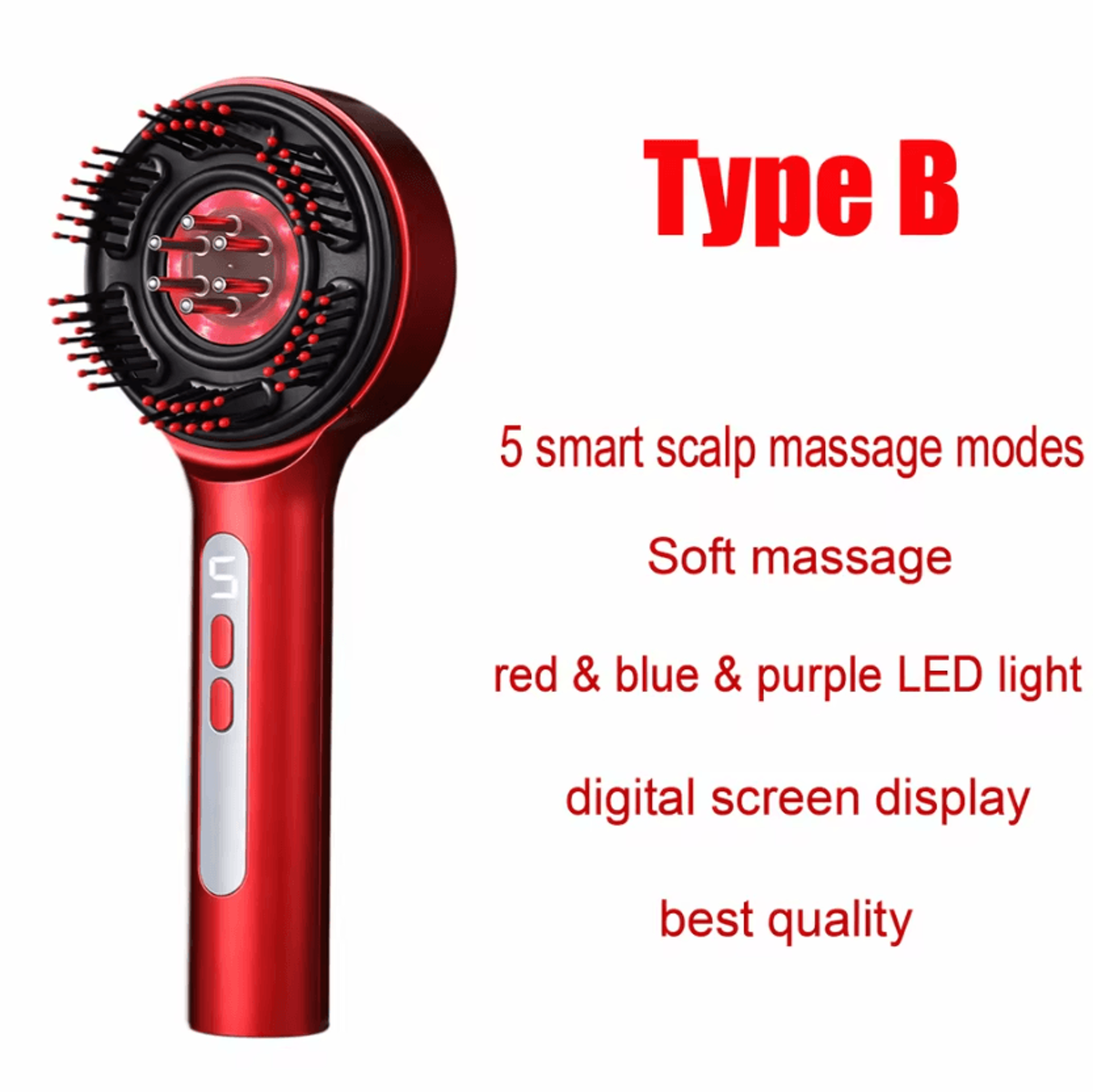 Electric Scalp Massage Comb With 660nm Red Light  Hair Growth Comb With Scalp Massage  Oil Applicat 5