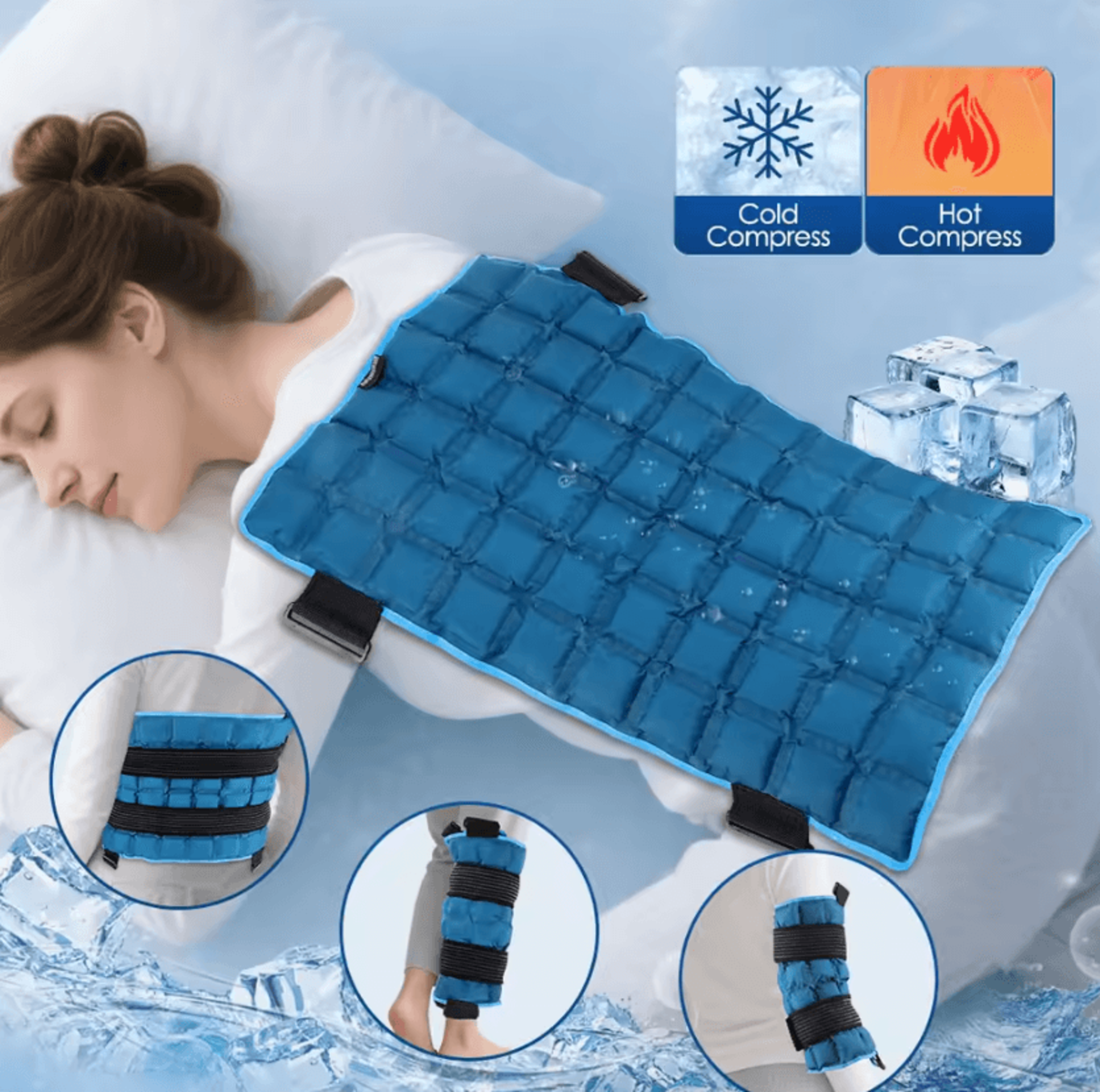 Reusable Hot  Cold Gel Pack  Large Ice Pack For Knee  Back With Flexible Therapy Pad 6