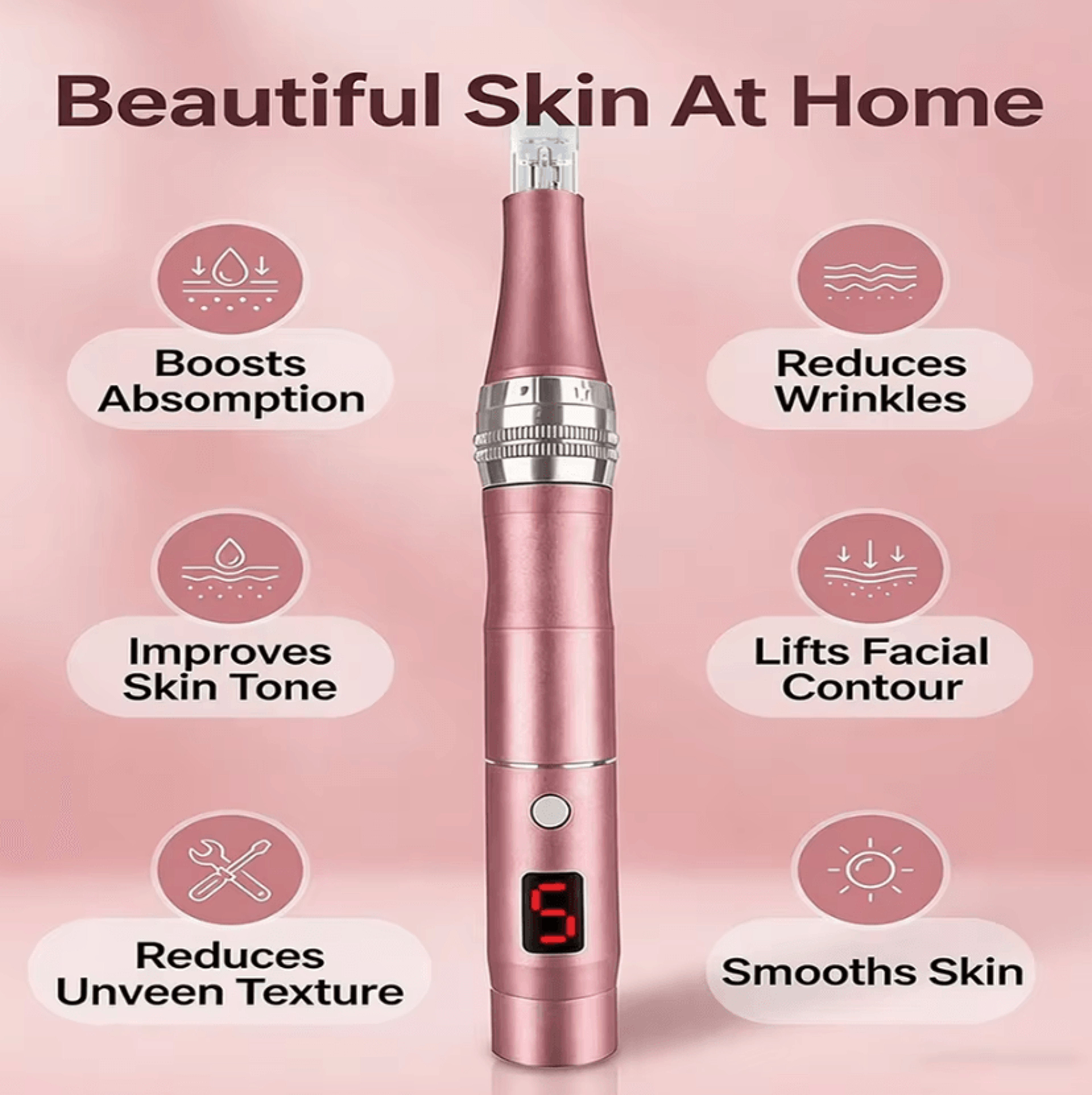 Rechargeable Electric Facial Massager  Portable Face  Neck Massager With 4 Interchangeable Massage  1