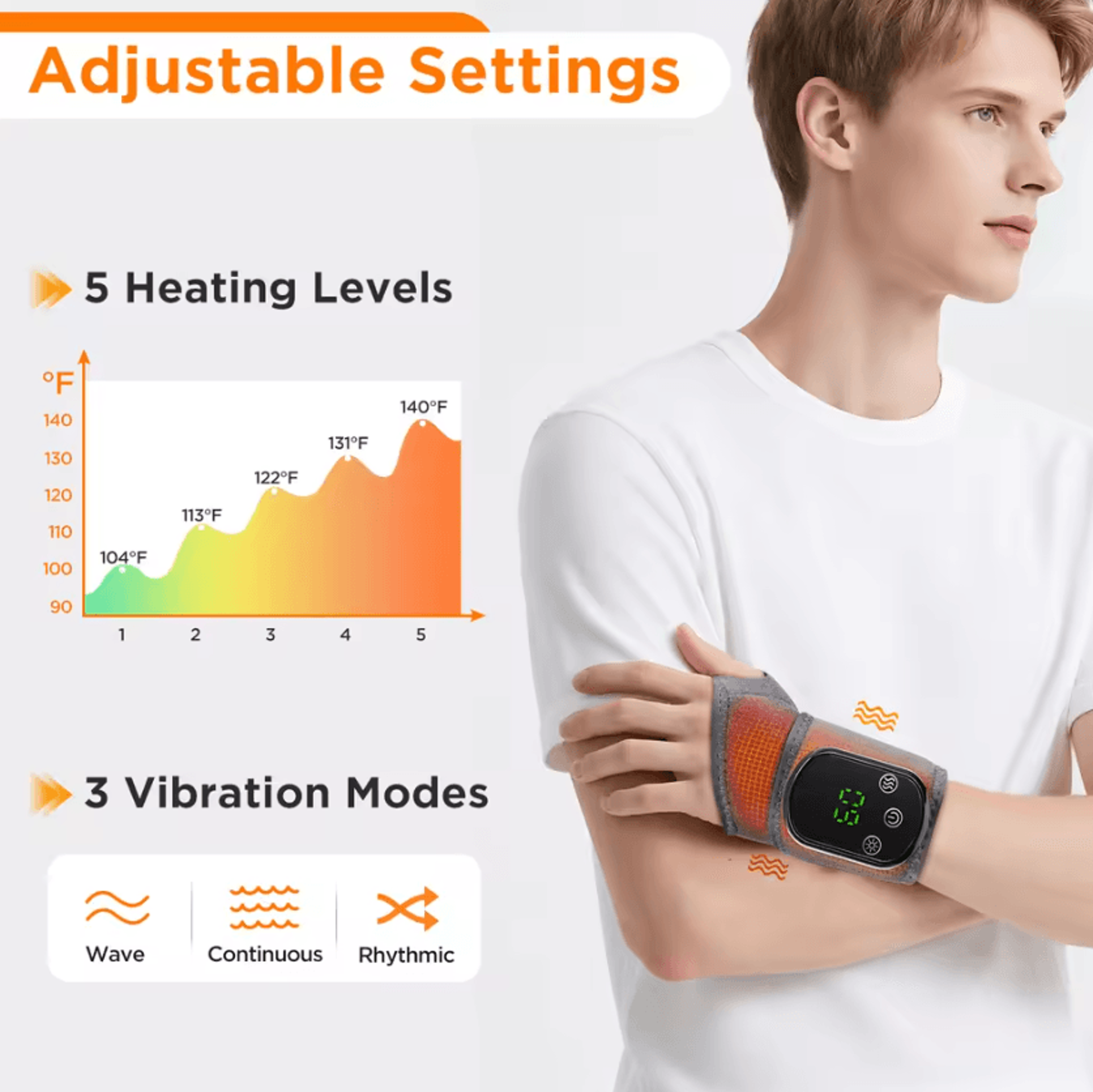 Cordless Electric Ankle Brace With 5 Heat Levels  3 Vibration Modes 2
