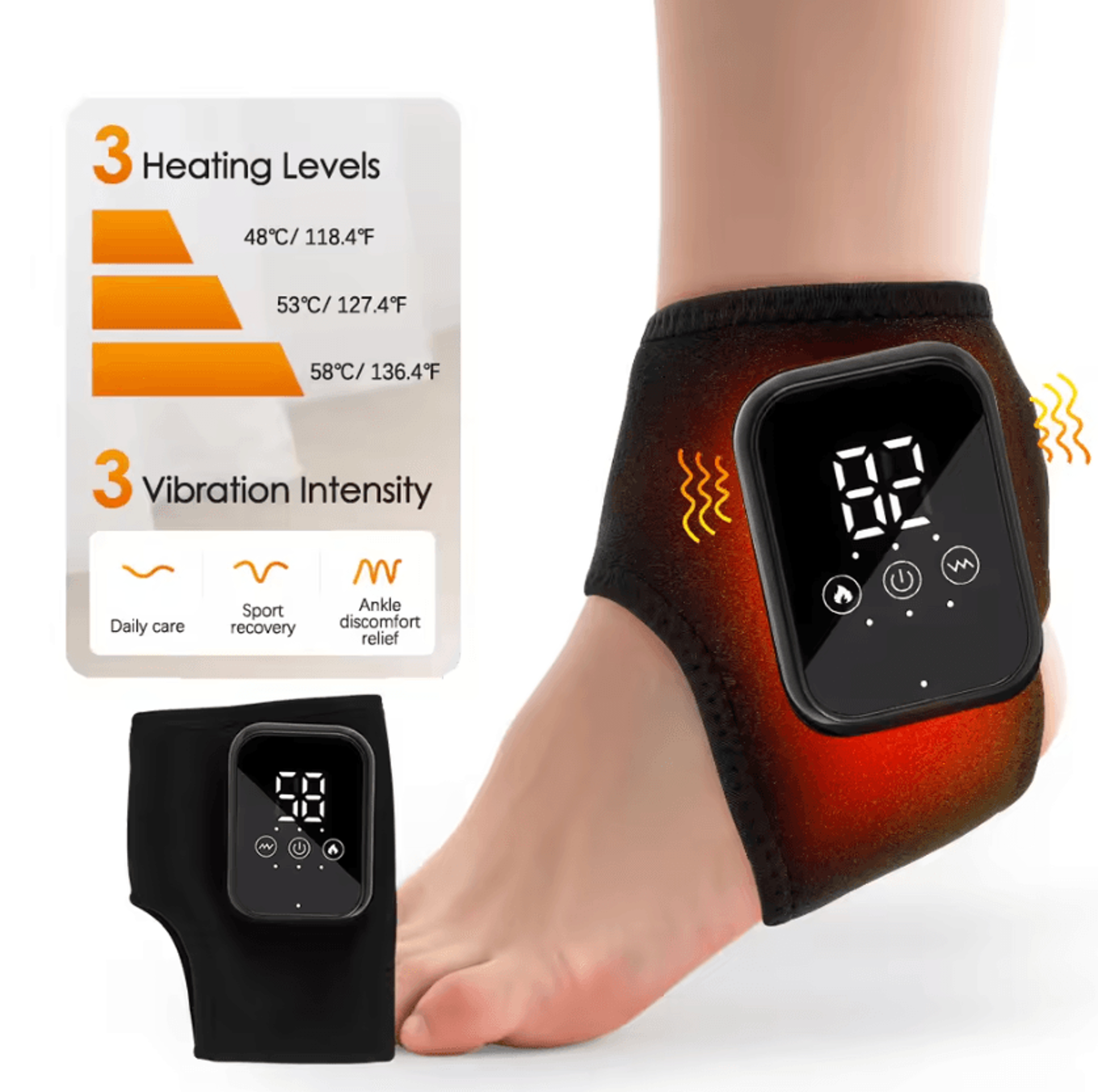 Cordless Electric Ankle Brace With 5 Heat Levels  3 Vibration Modes 5