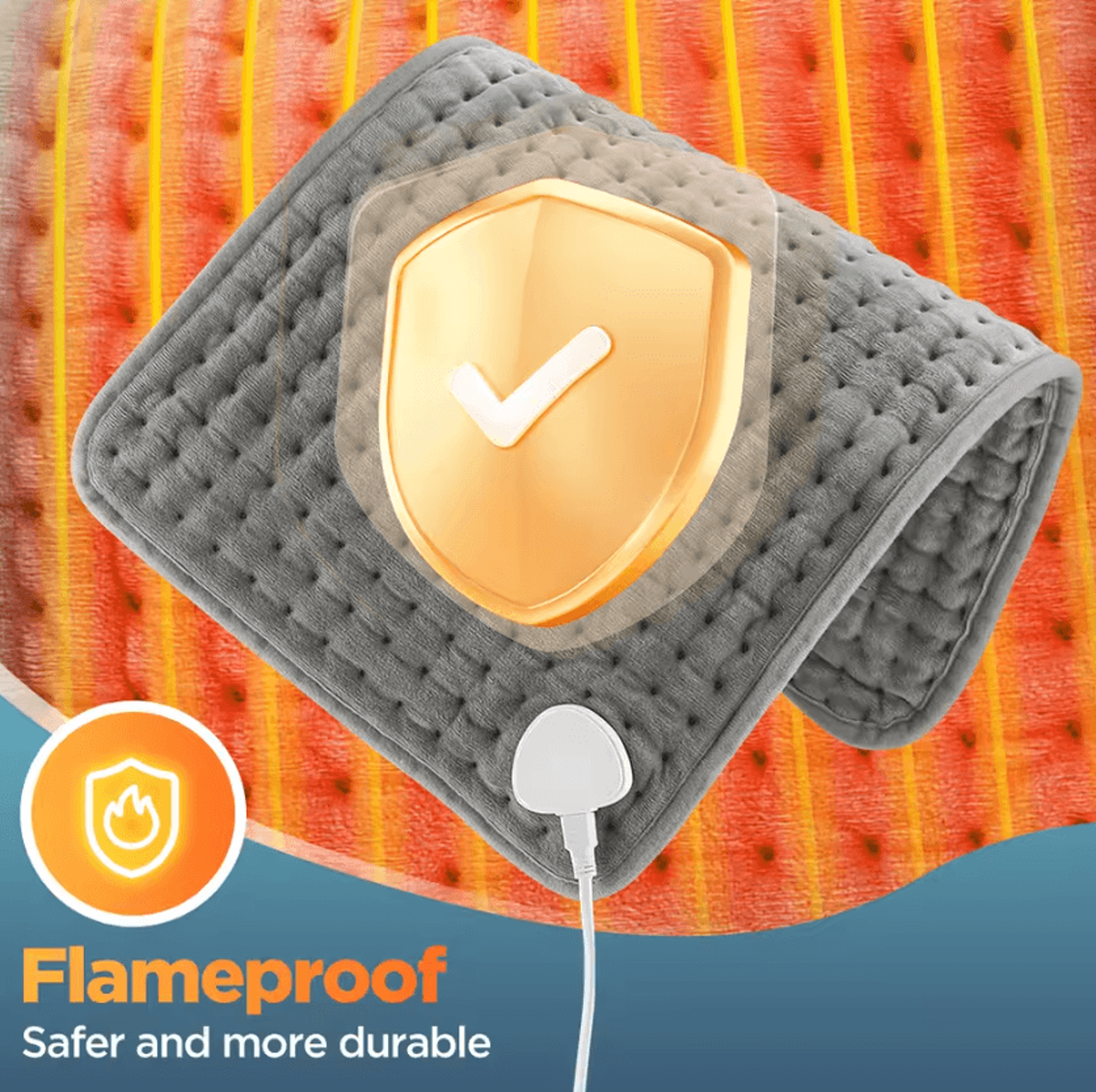 Electric Heating Pad Blanket With 9 Temperature Levels For FullBody Comfort 3