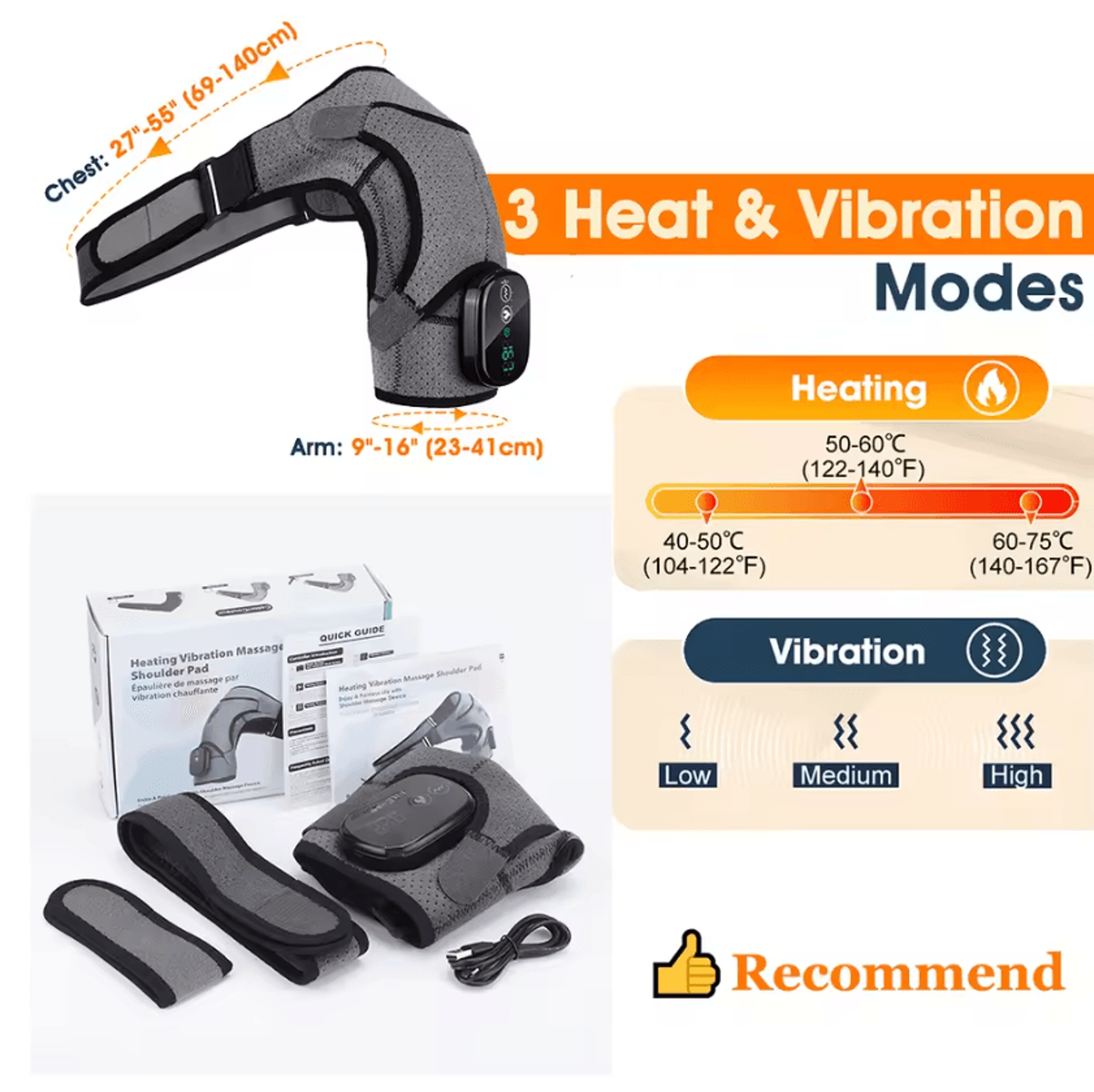 Shoulder Massager With Heat  Vibration  Heated Shoulder Wrap For Neck  Shoulder Comfort 6