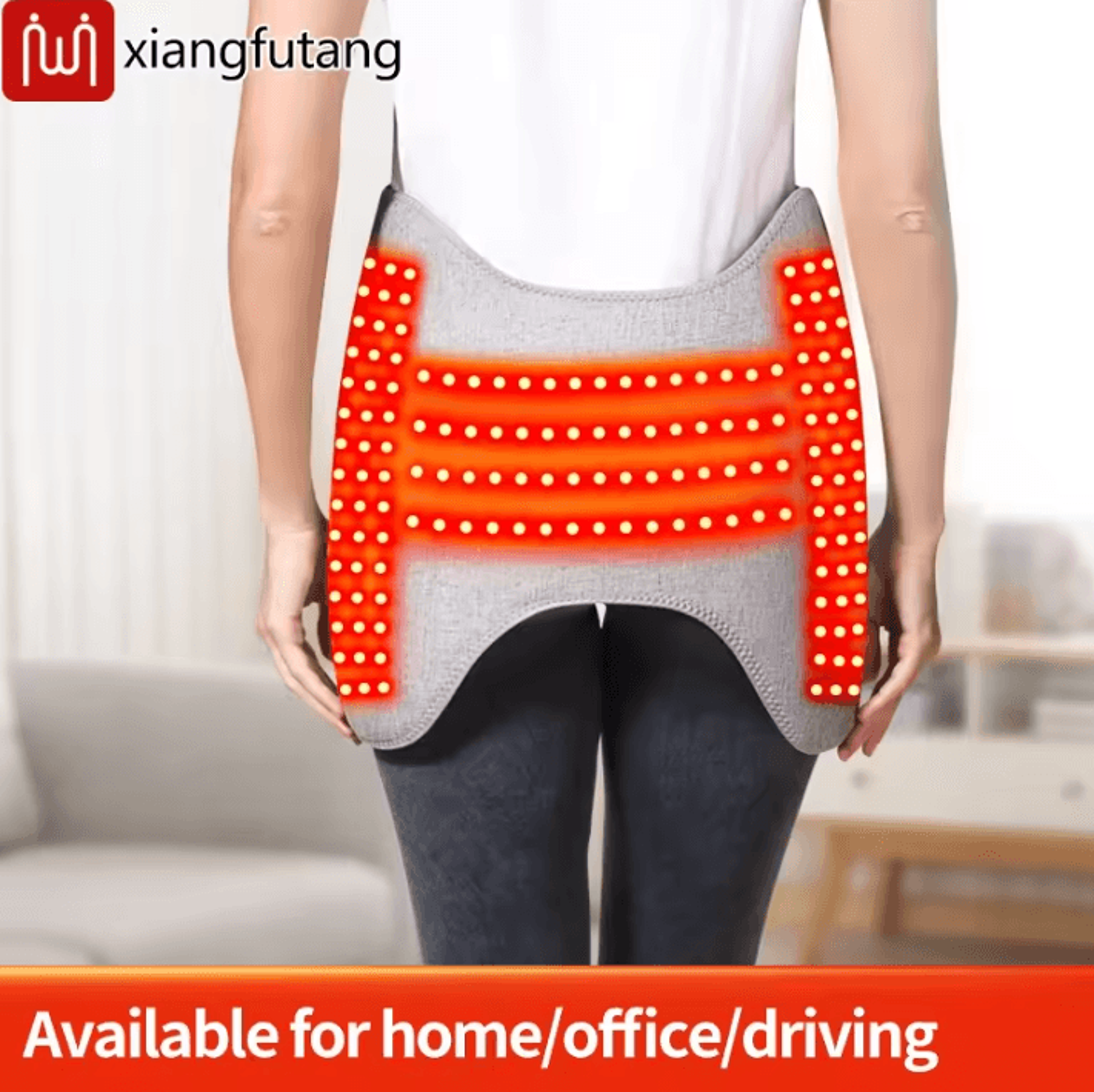 Red Light Heated Waist Belt With Vibration Massage For Lower Back  Lumbar Comfort 2