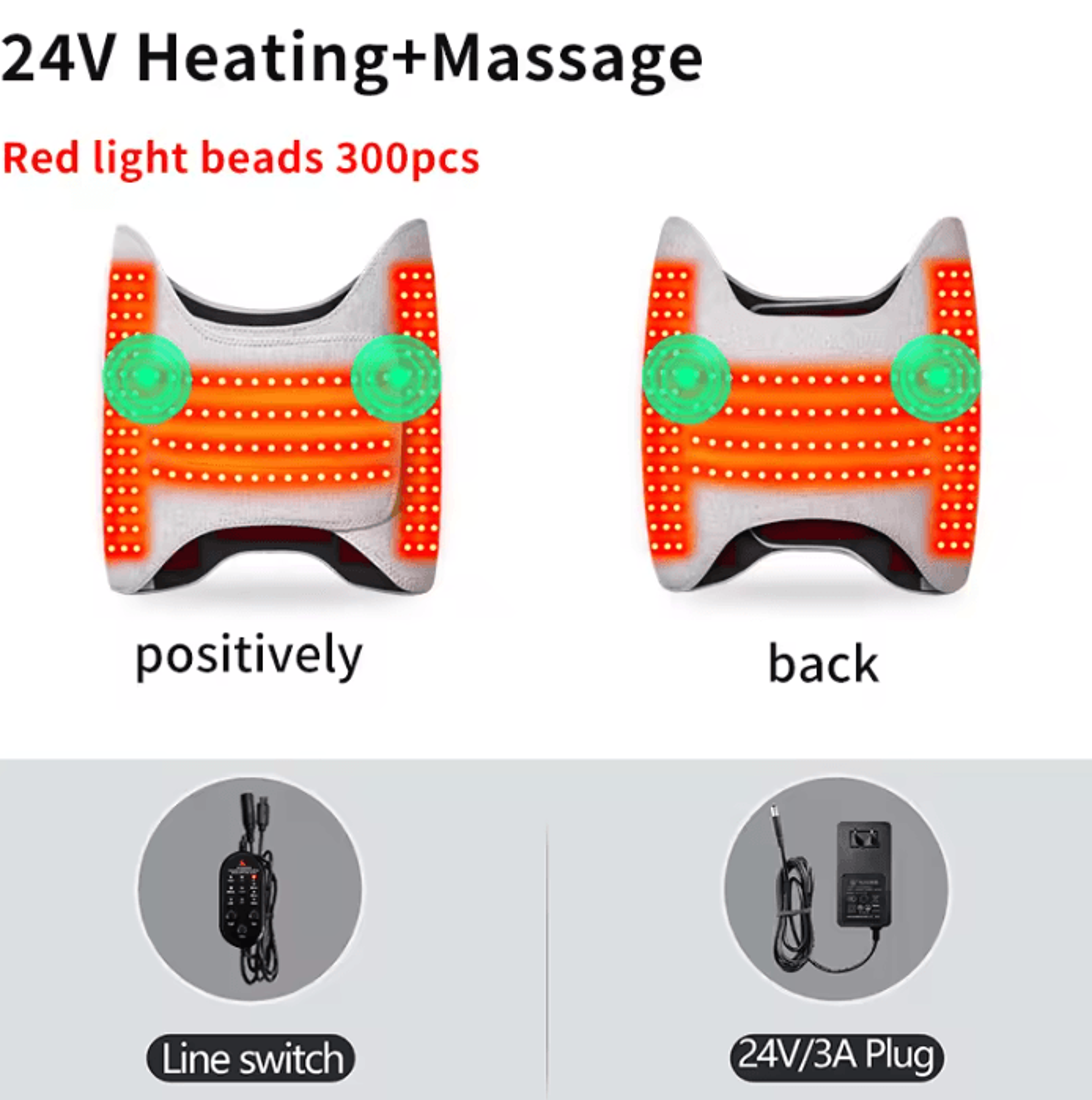 Red Light Heated Waist Belt With Vibration Massage For Lower Back  Lumbar Comfort 6