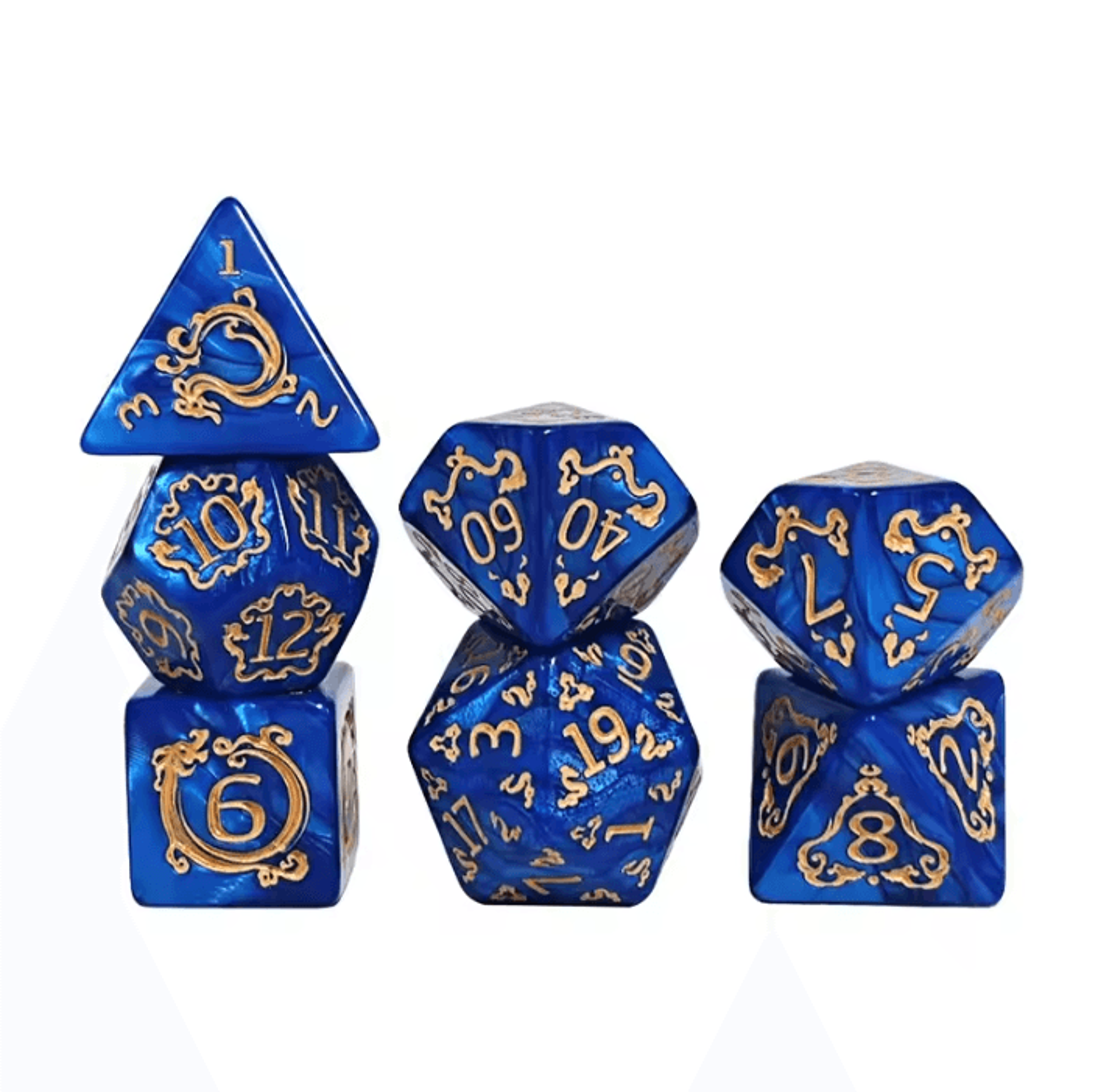 Dragon Pattern 7Piece Polyhedral DND Dice Set For Tabletop RPG Adventures 5