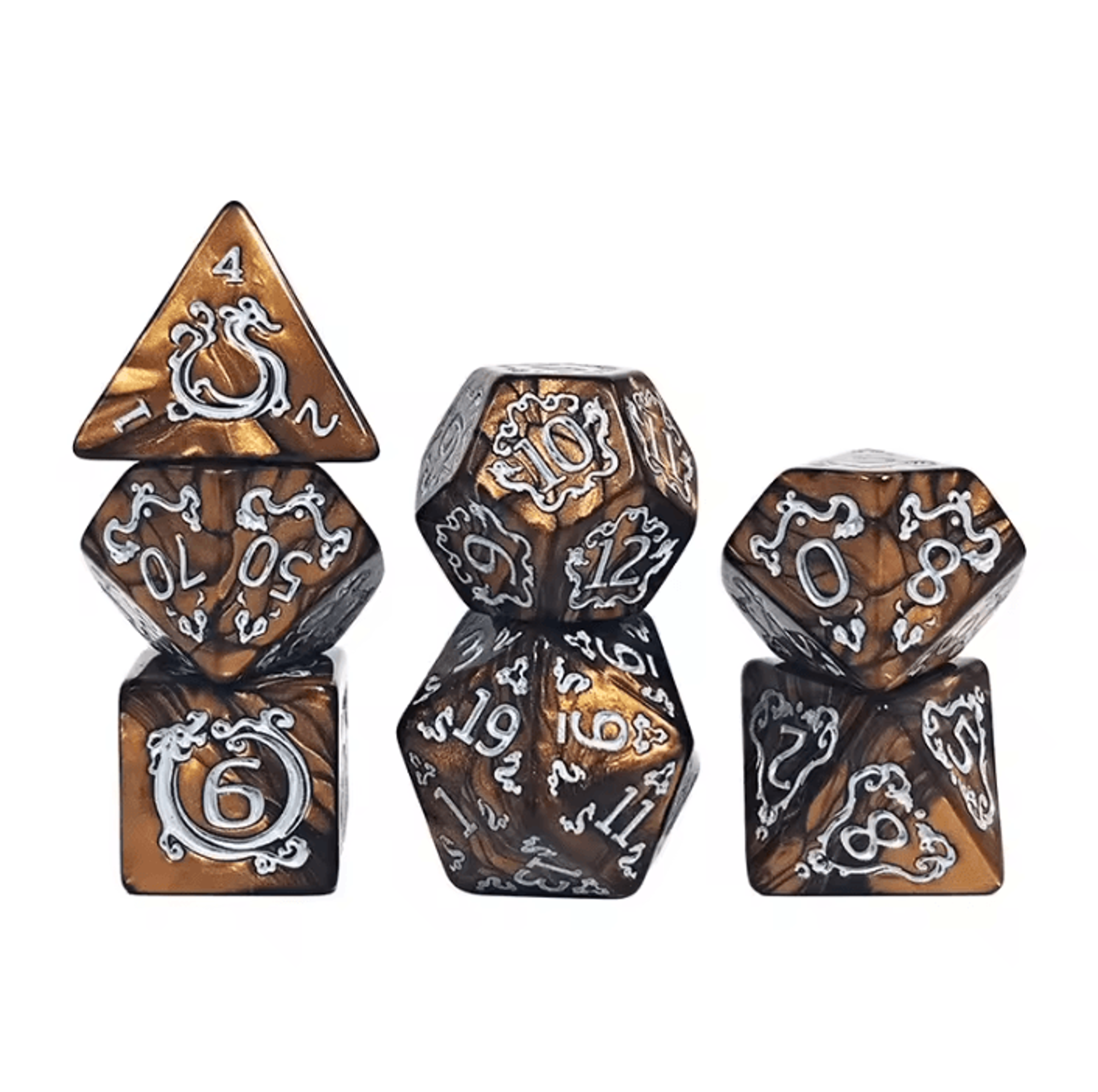 Dragon Pattern 7Piece Polyhedral DND Dice Set For Tabletop RPG Adventures 7