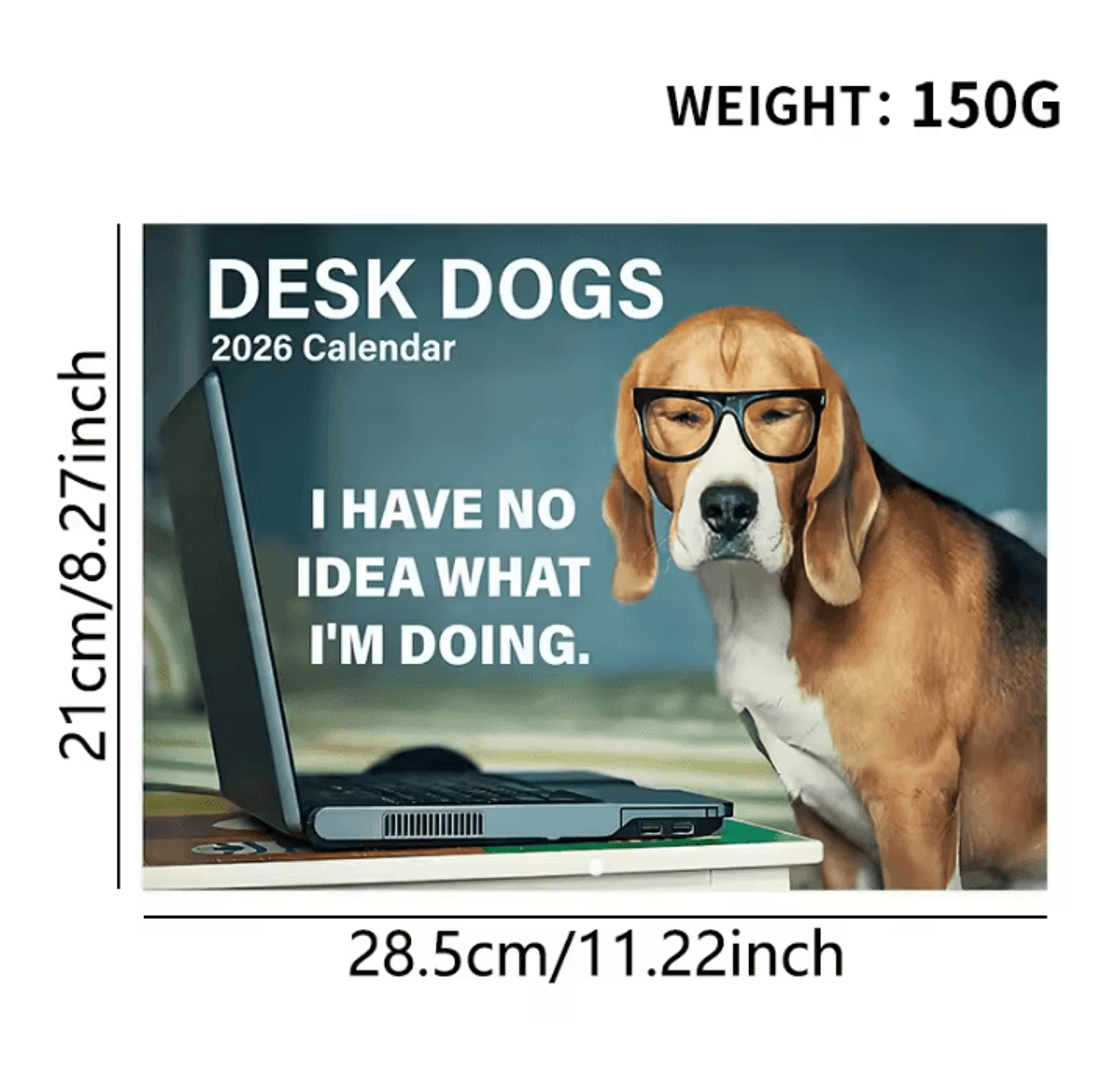 2026 Funny Pooping Dog Wall Calendar Monthly Planner  Organizer 8