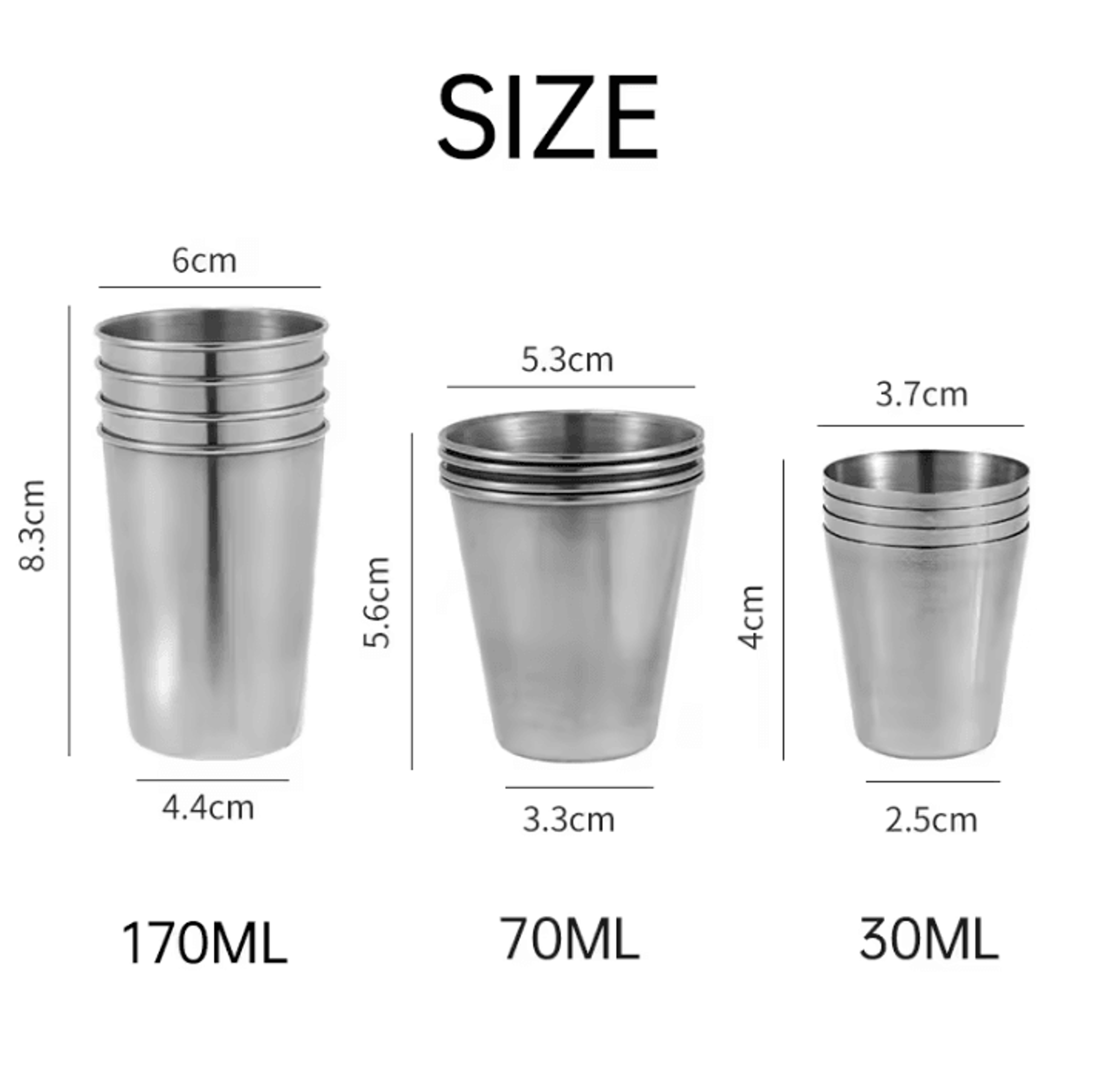 4Piece Stainless Steel Travel Cup Set With Portable Carrying Case 4