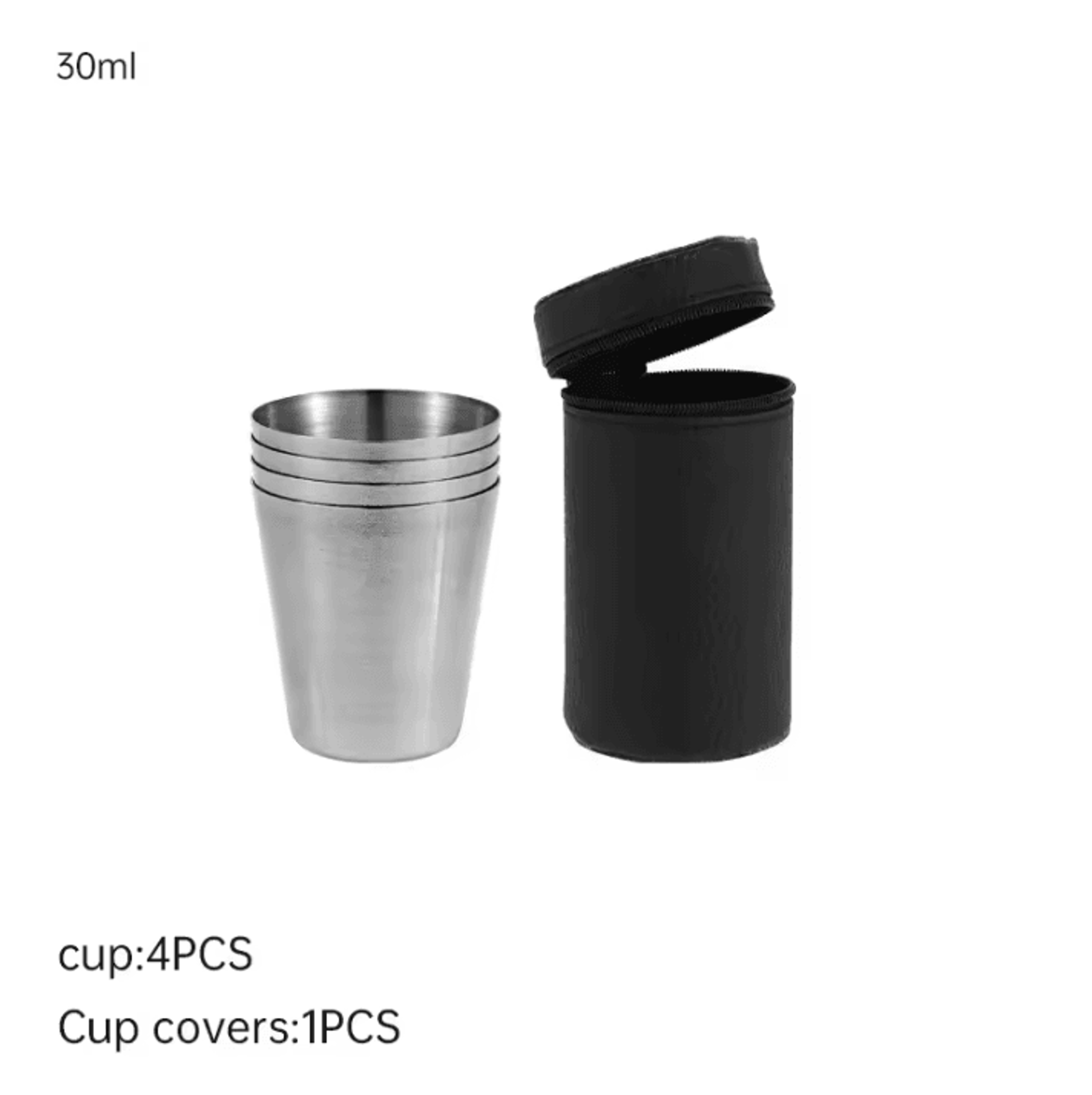 4Piece Stainless Steel Travel Cup Set With Portable Carrying Case 6