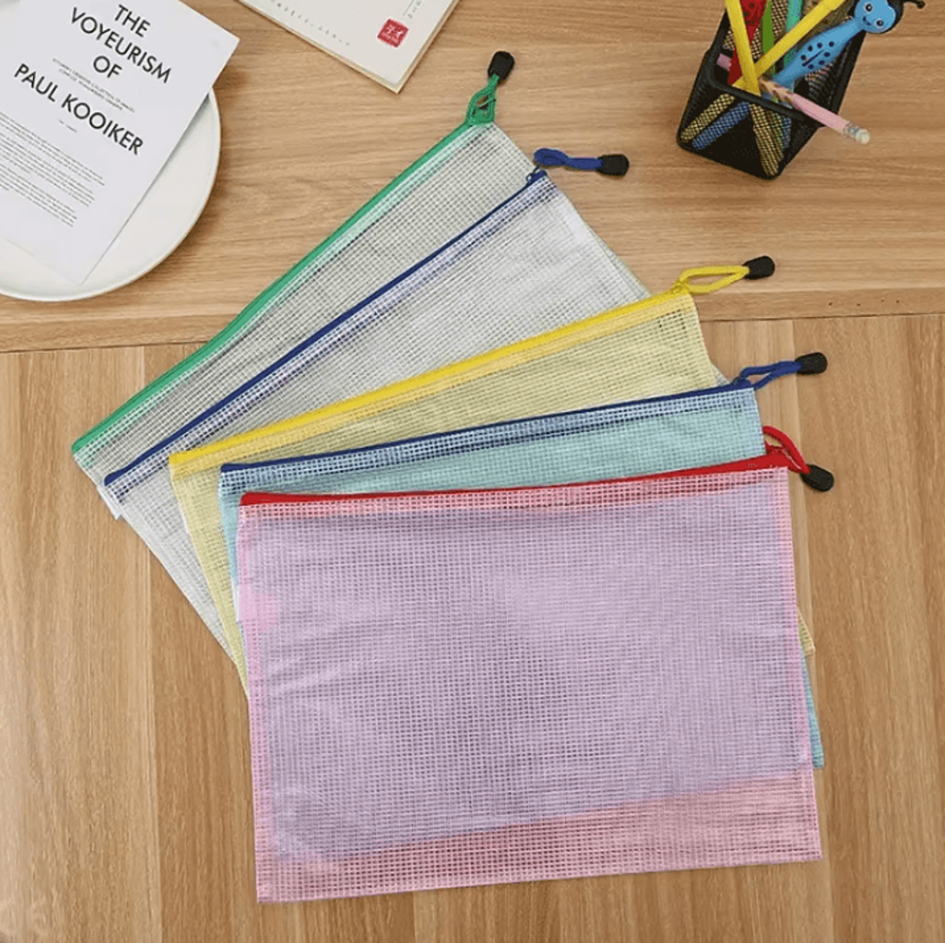 5Piece Mesh Zipper File Folder Set For A4 A5  A6 Documents 2
