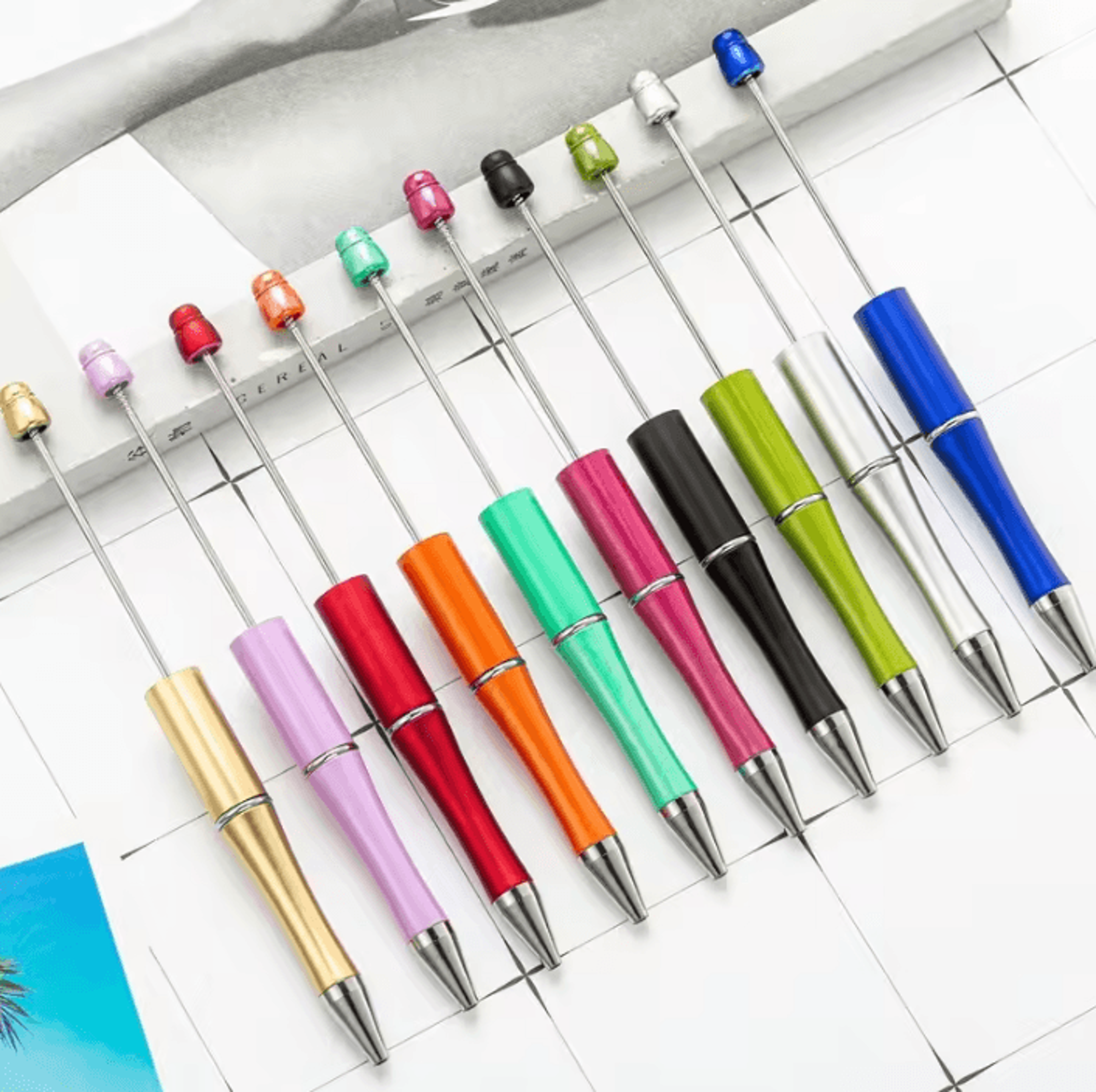 10Piece Mixed Beadable Ballpoint Pen Set For DIY Crafts  Party Favors 1