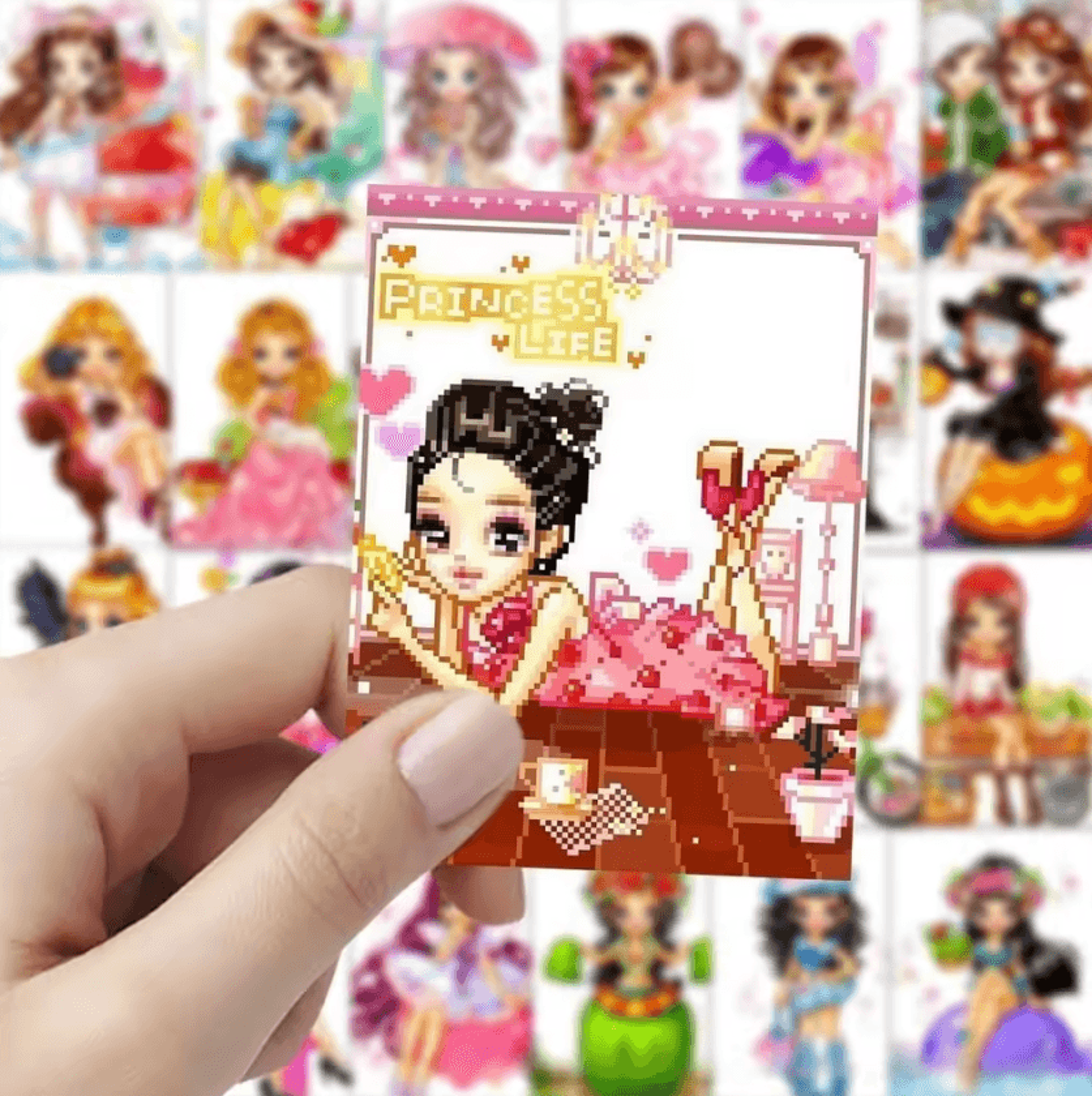 63Piece Kawaii Y2K Pixel Doll DieCut Sticker Pack 4