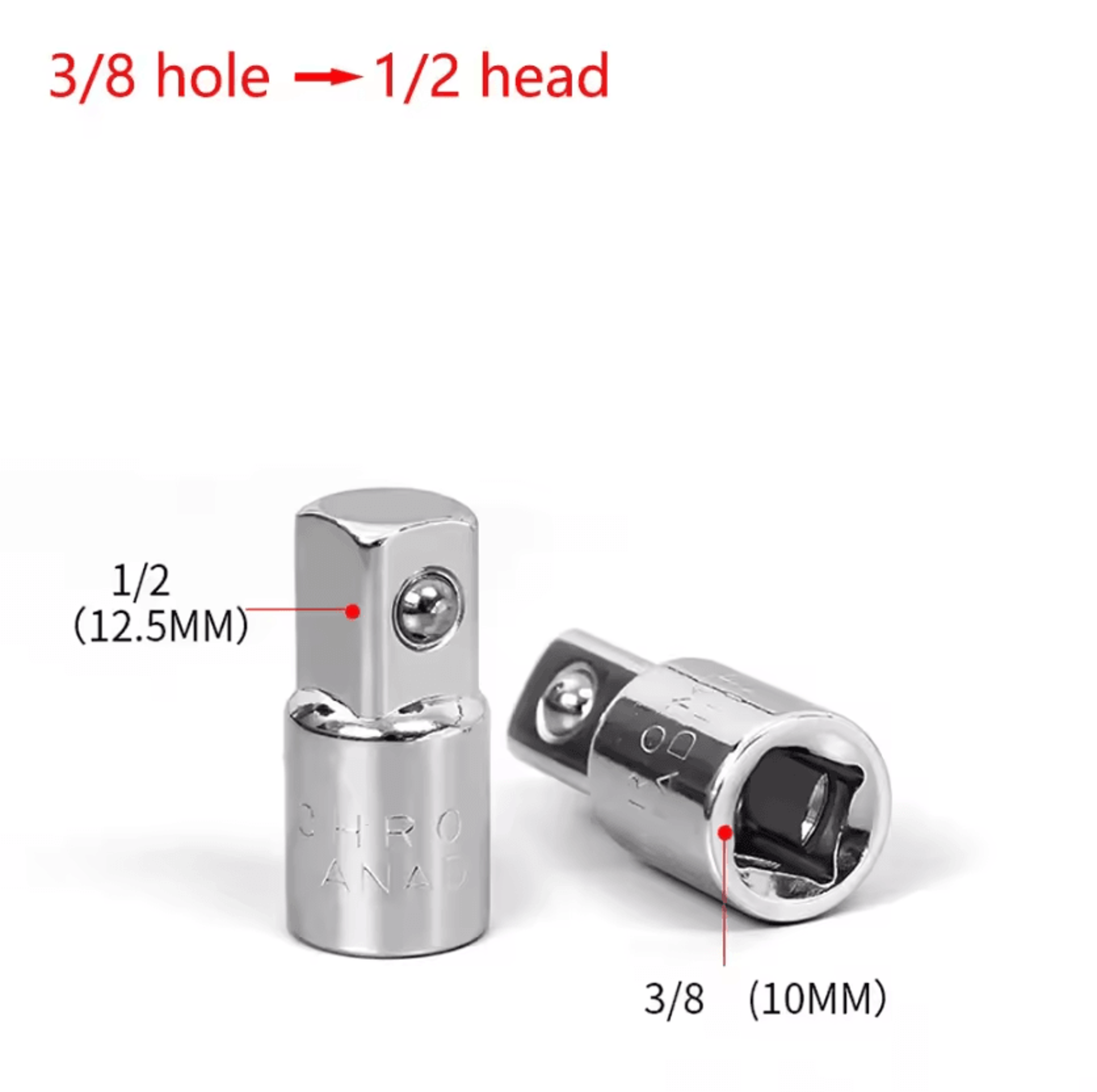 Chrome Vanadium Ratchet Wrench Socket Adapter Set 14 38 12 3