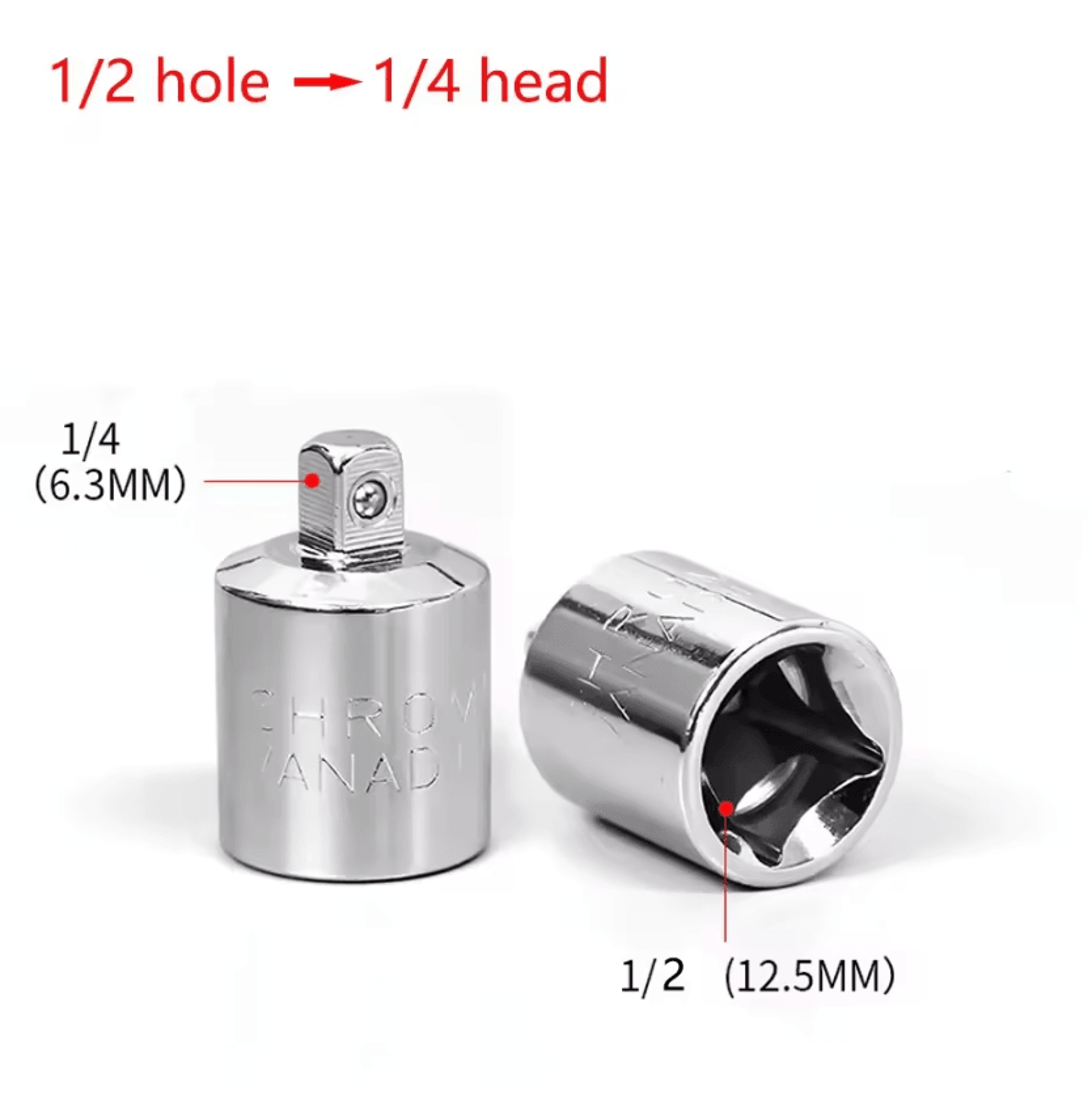 Chrome Vanadium Ratchet Wrench Socket Adapter Set 14 38 12 5