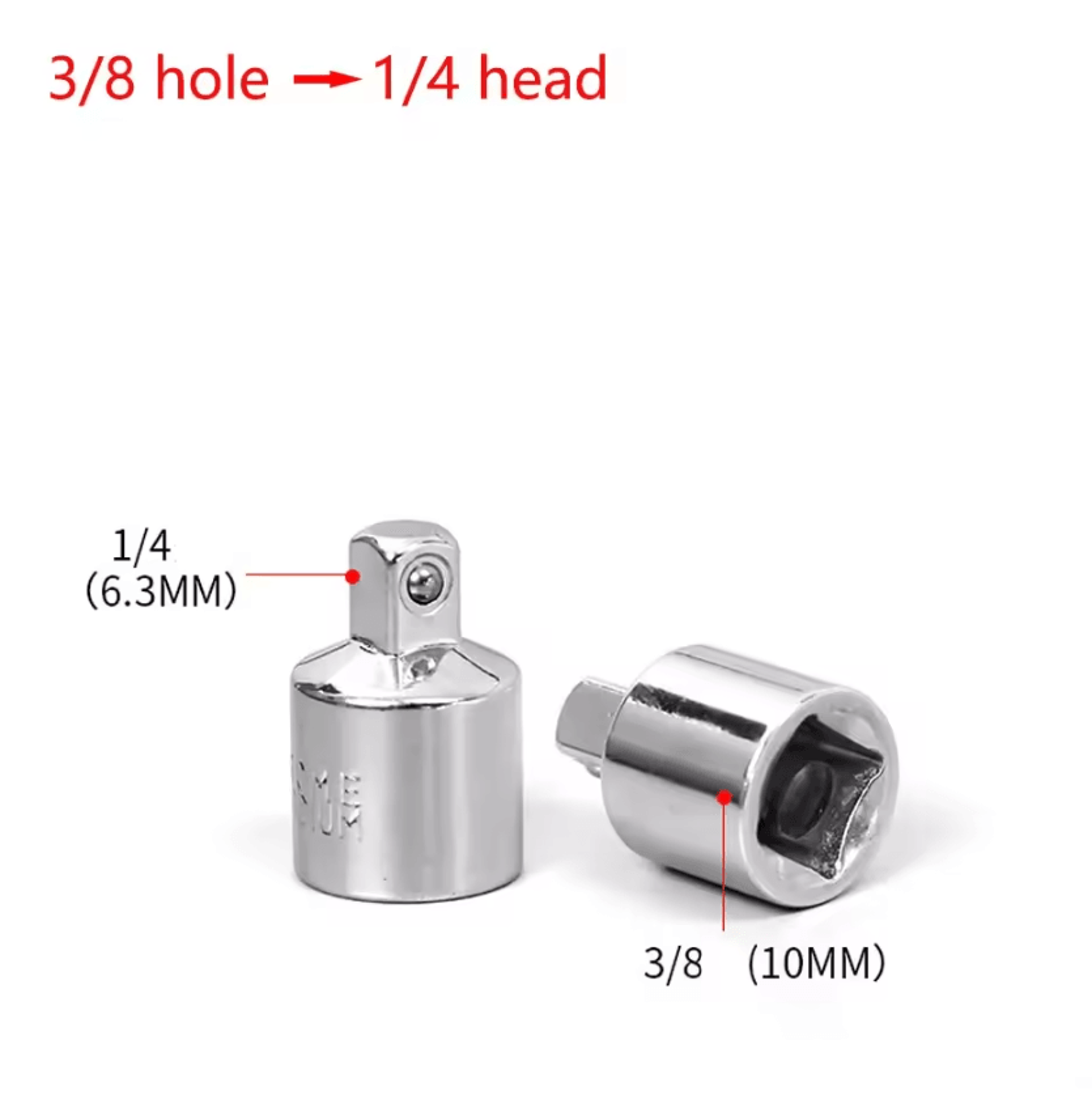 Chrome Vanadium Ratchet Wrench Socket Adapter Set 14 38 12 6