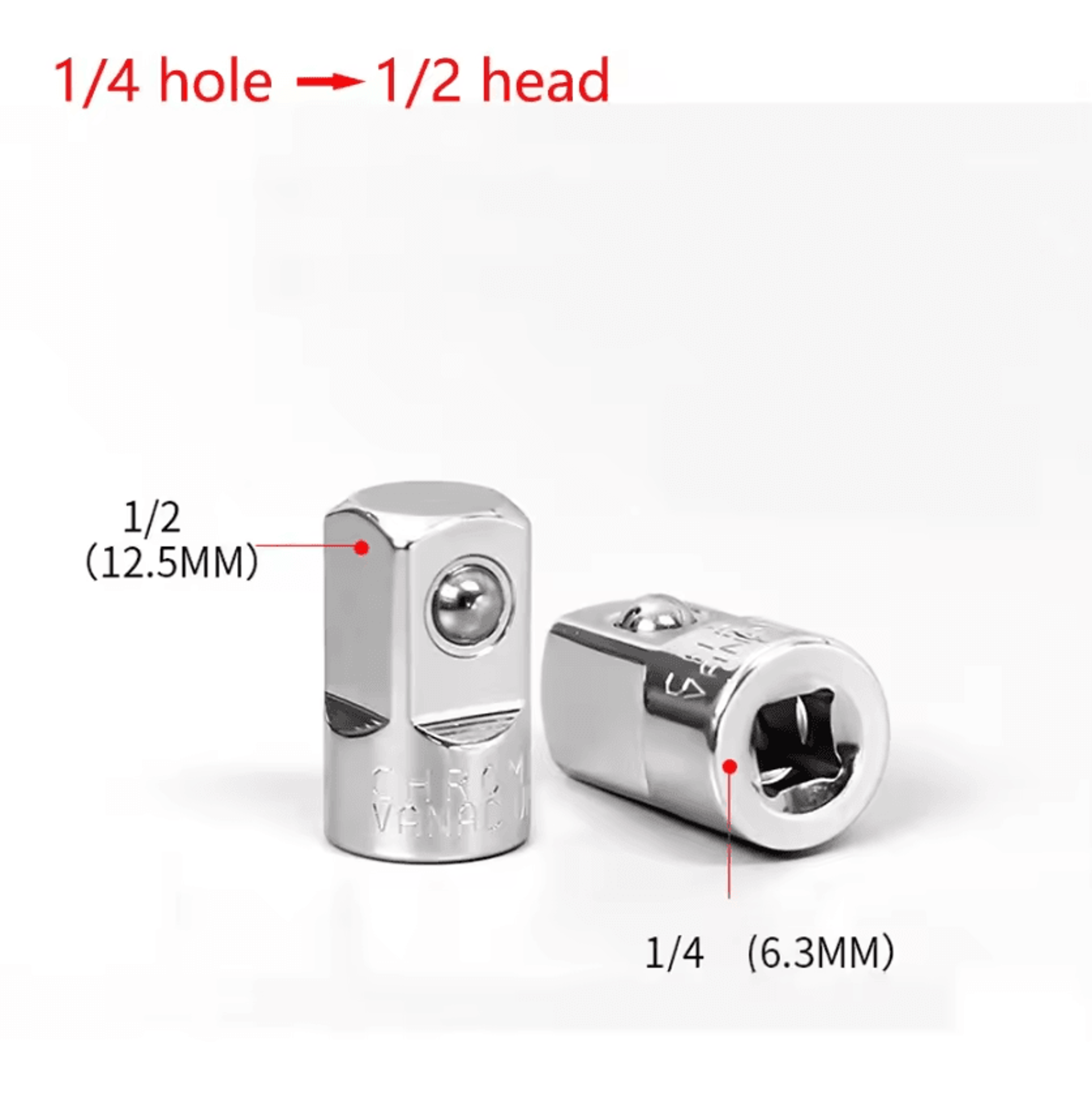 Chrome Vanadium Ratchet Wrench Socket Adapter Set 14 38 12 7