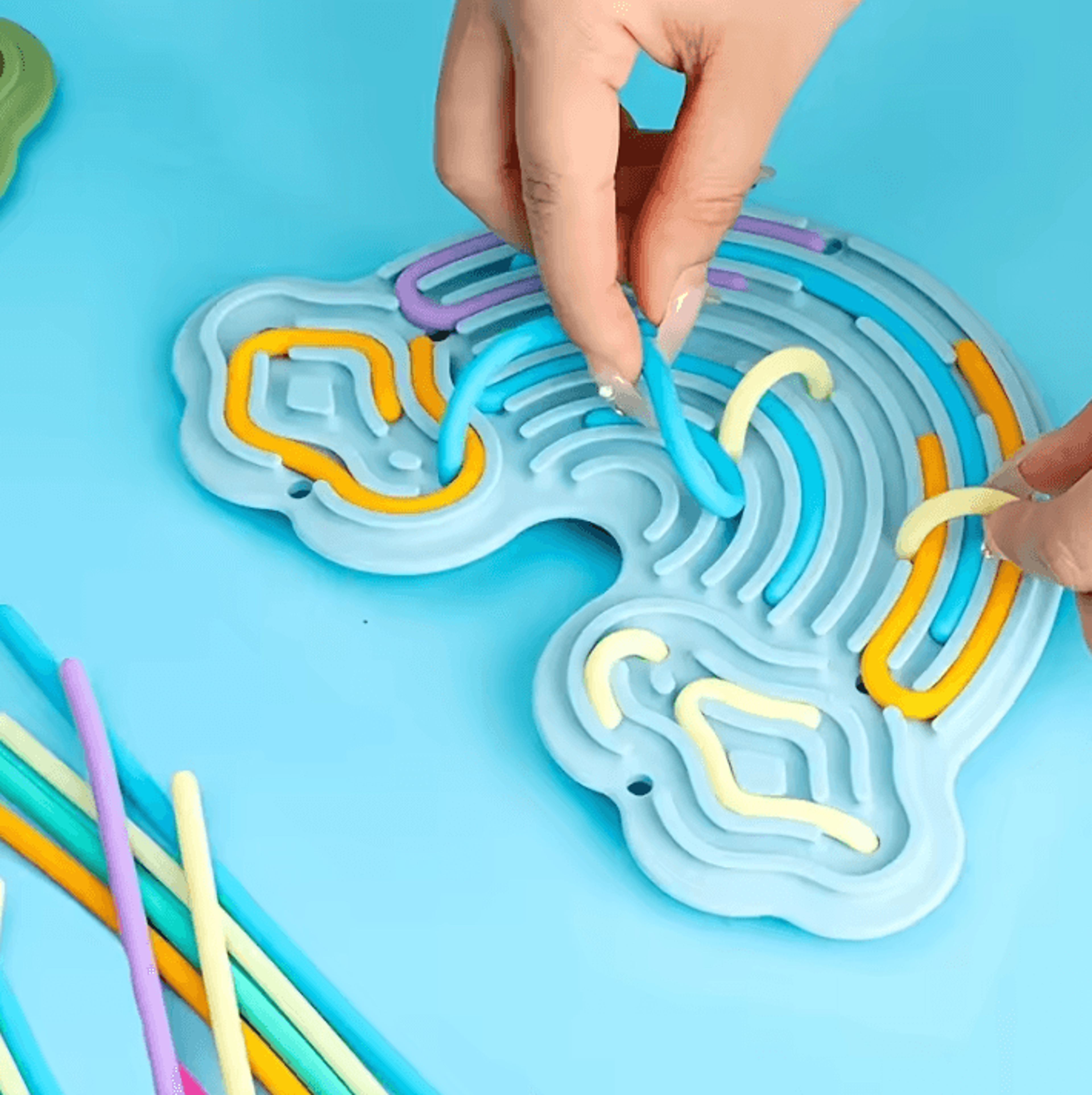 DoubleSided Rainbow Cloud Silicone Sensory Busy Board 4