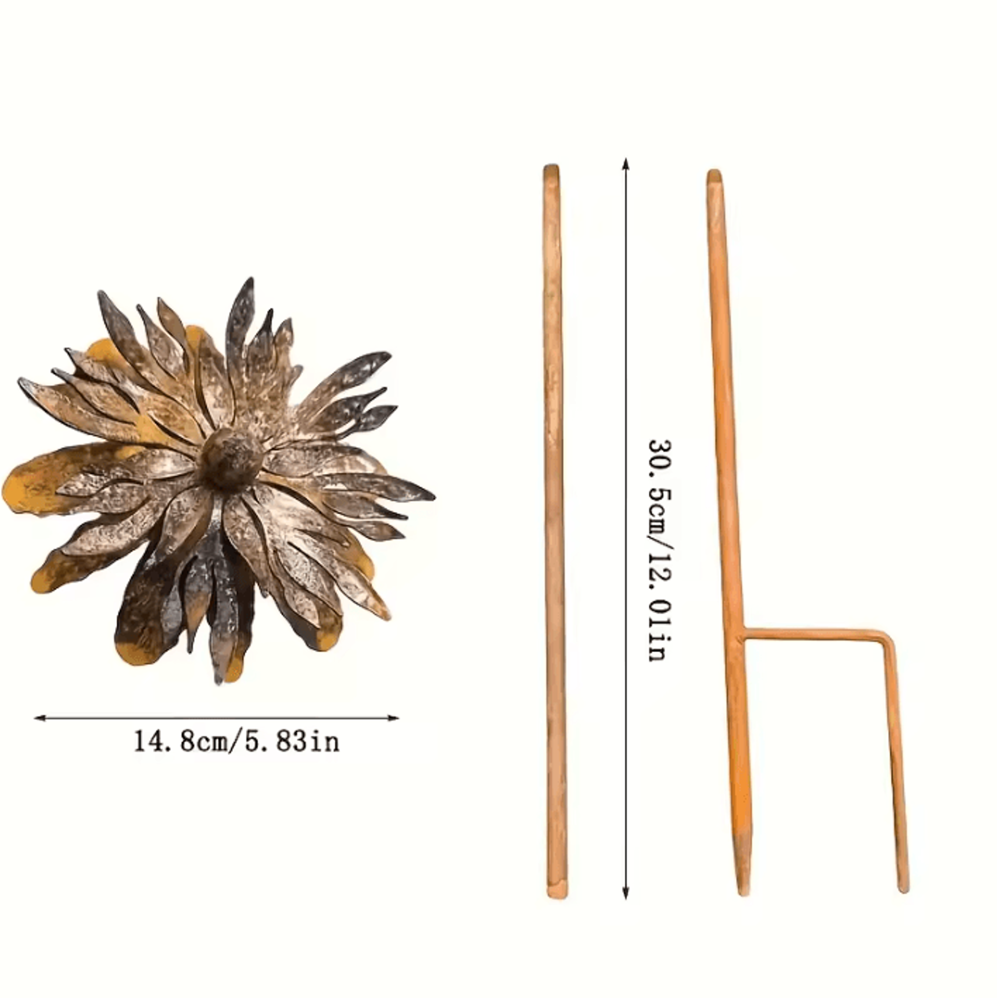 Rustic Metal Daisy Garden Stake Vintage Iron Flower Yard Decor 4