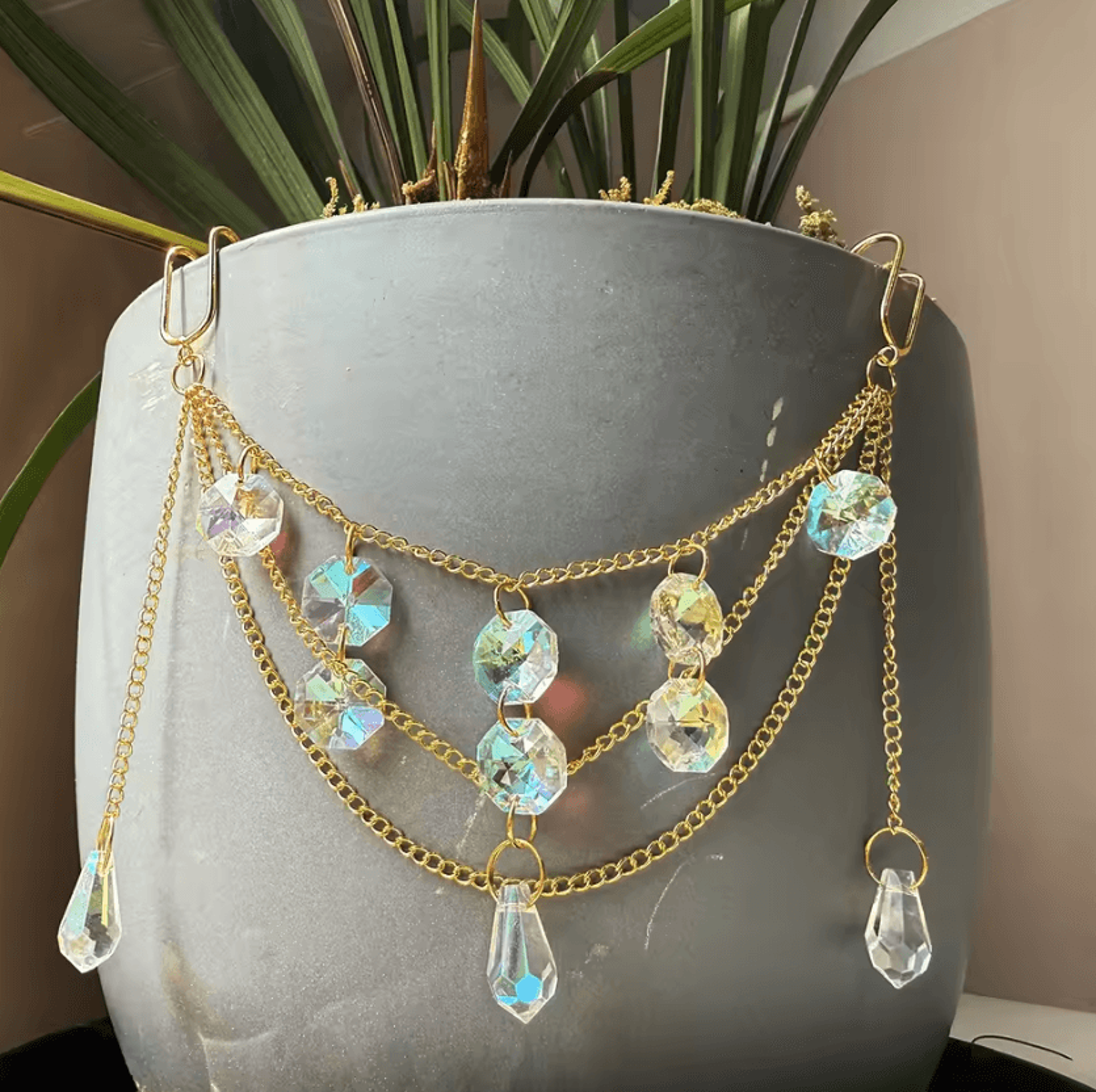 Crystal Sun Catcher Hanging Plant Ornament For Indoor And Outdoor Decor 3