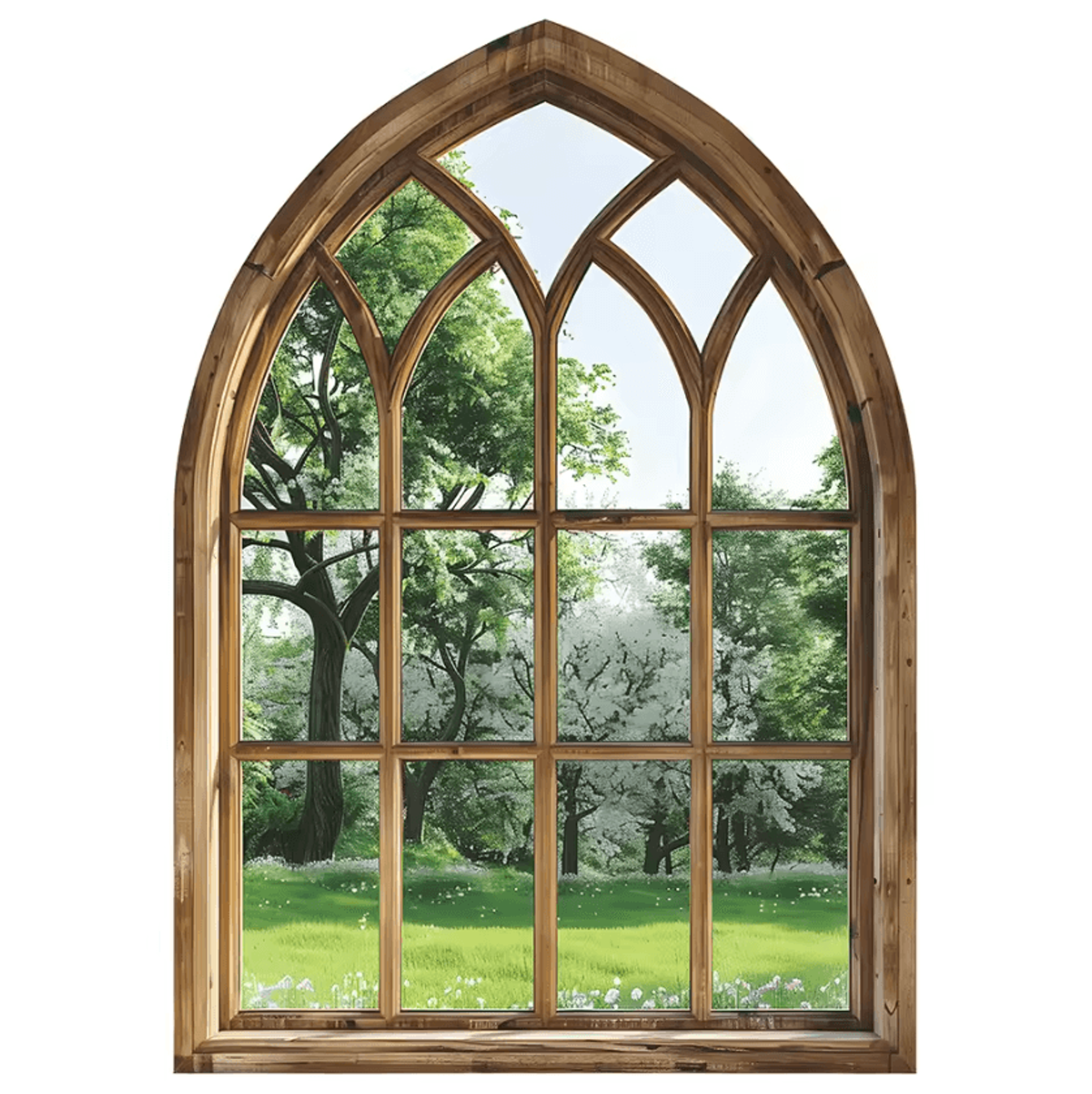 Arch False Window Green Plants Wall Sticker For Home And Office Decor 4