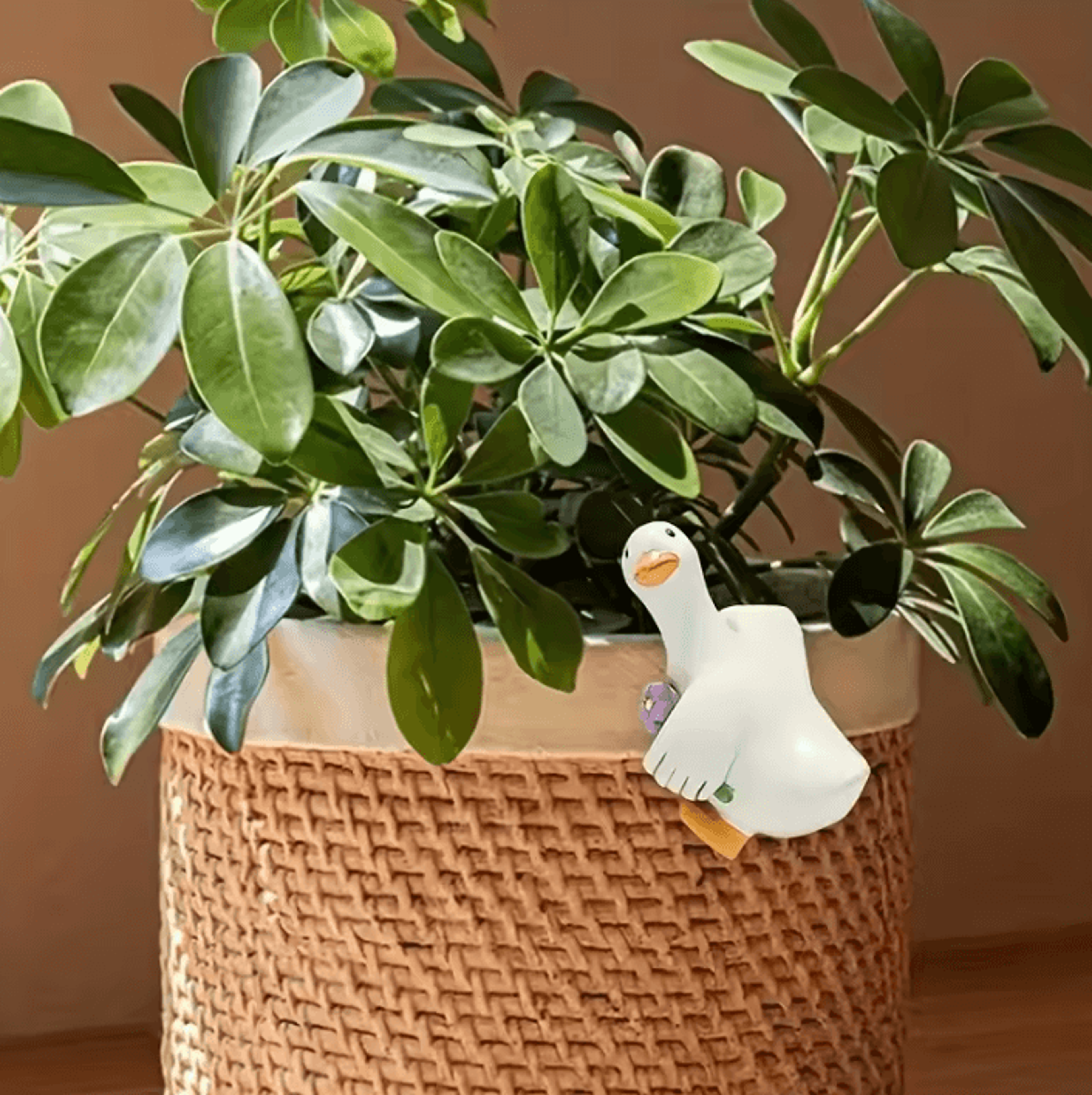 Cute Duck Resin Flower Pot Hanger Garden Ornament 2