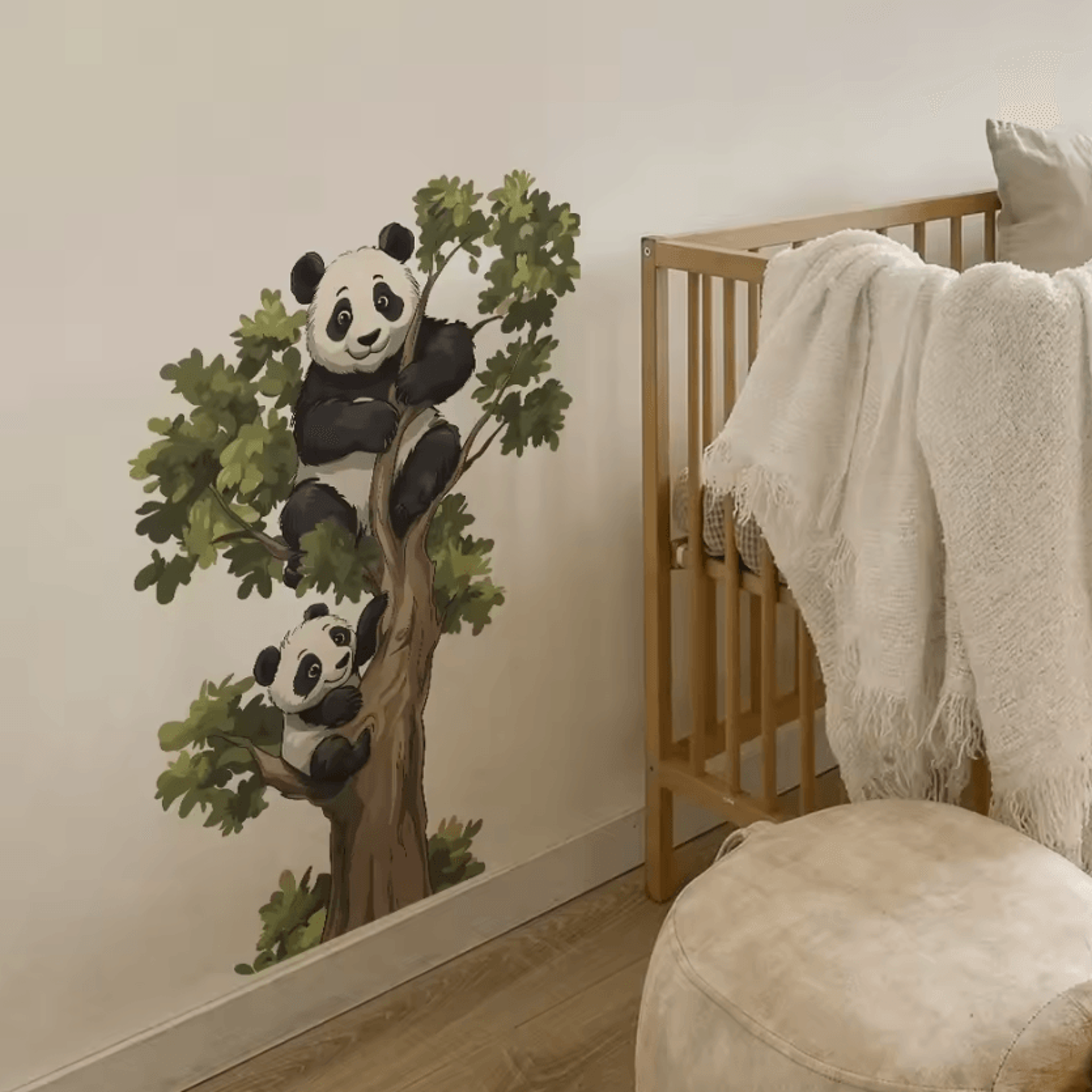 Cute Panda Climbing Tree Wall Sticker For Kids Room  Home Decor 1