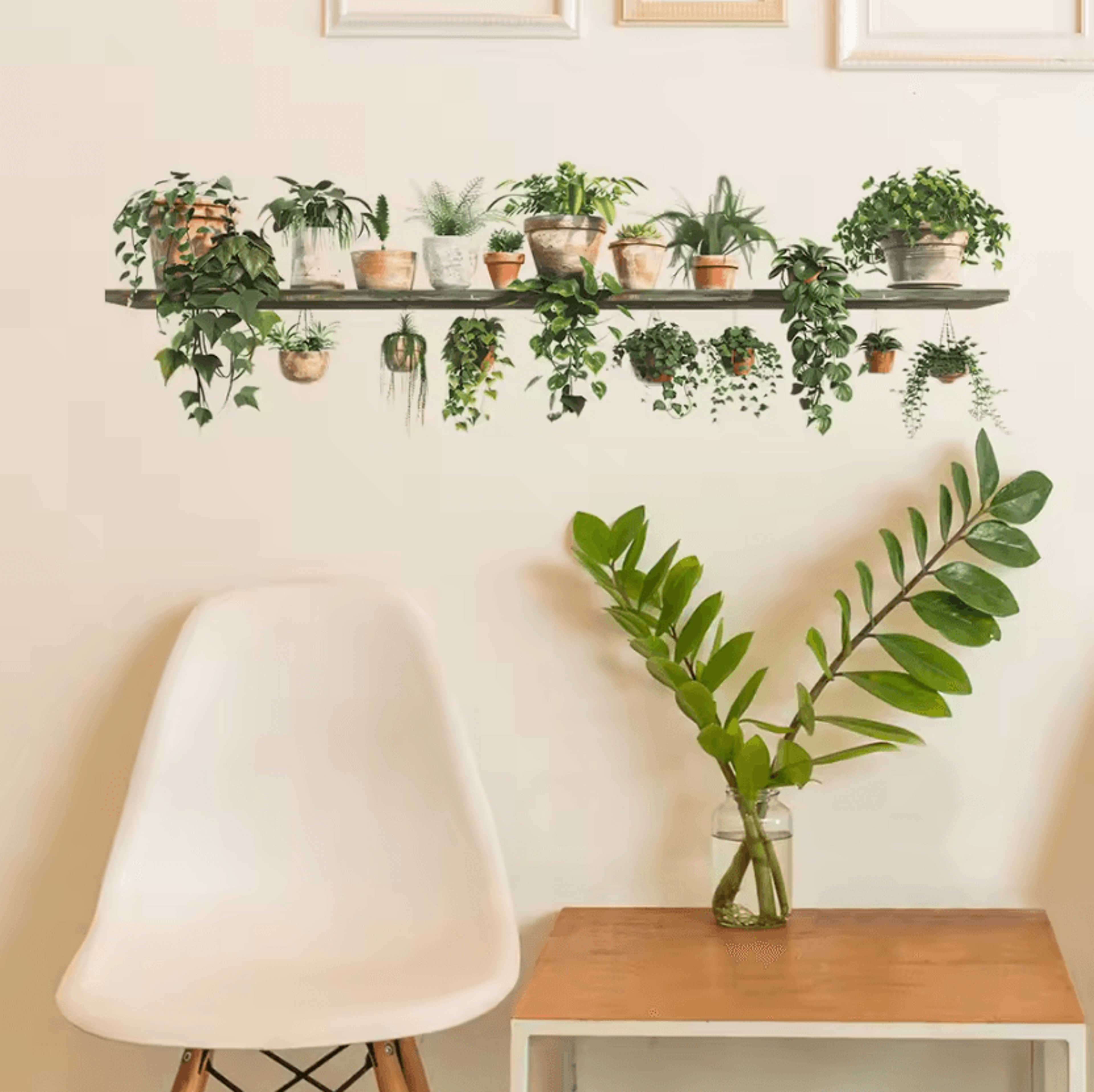 Cartoon Flower Shelf Wall Stickers For Bedroom  Living Room Decor 2