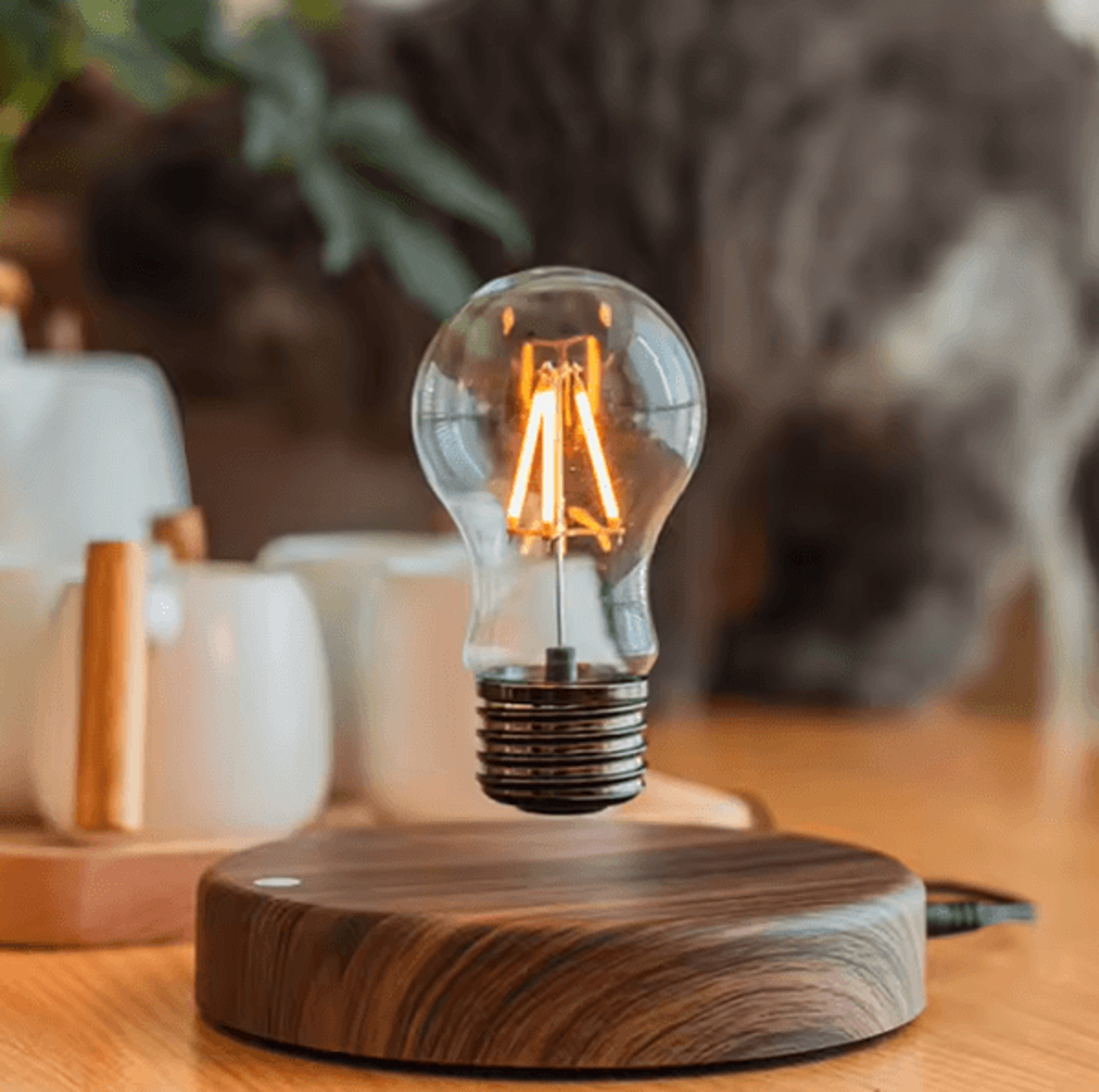 Magnetic Levitating LED Lamp Floating Light Bulb Desk Lamp For Home  Office Decor 5