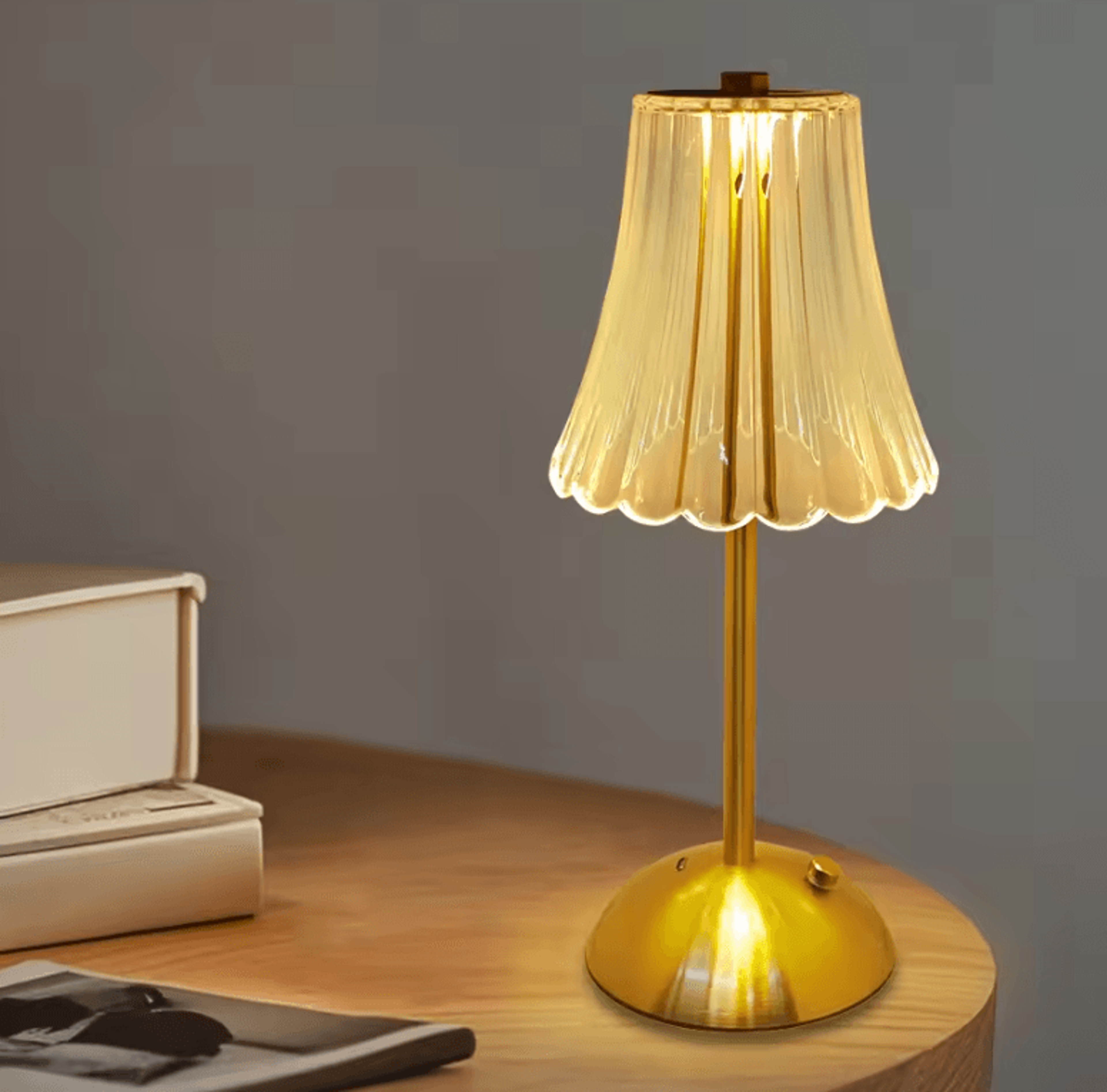 Rechargeable Crystal LED Table Lamp Dimmable Bedside Reading Light For Bedroom  Home Decor 5
