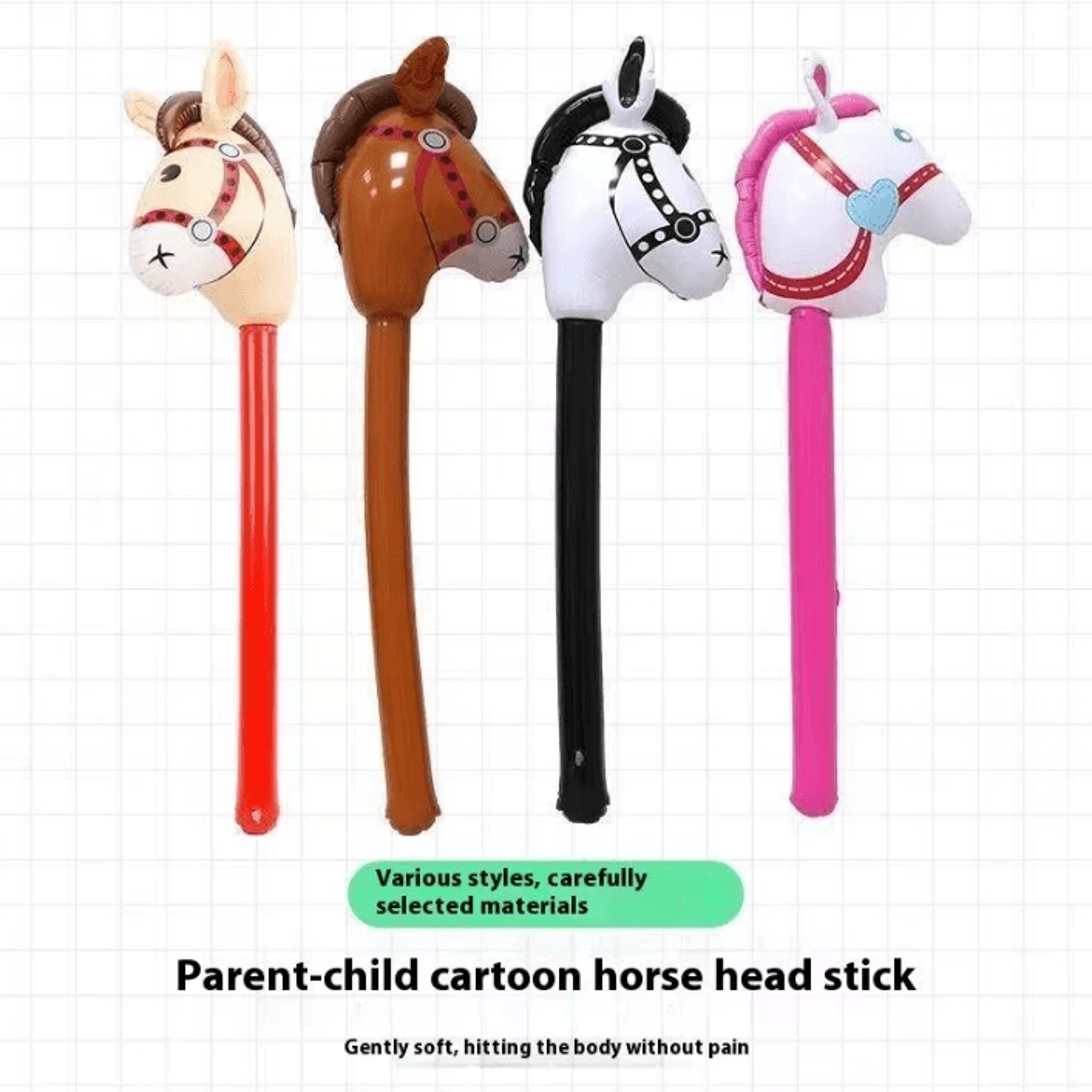 inflatable horse head stick toy – inflatable horse stick balloon for halloween & costume parties