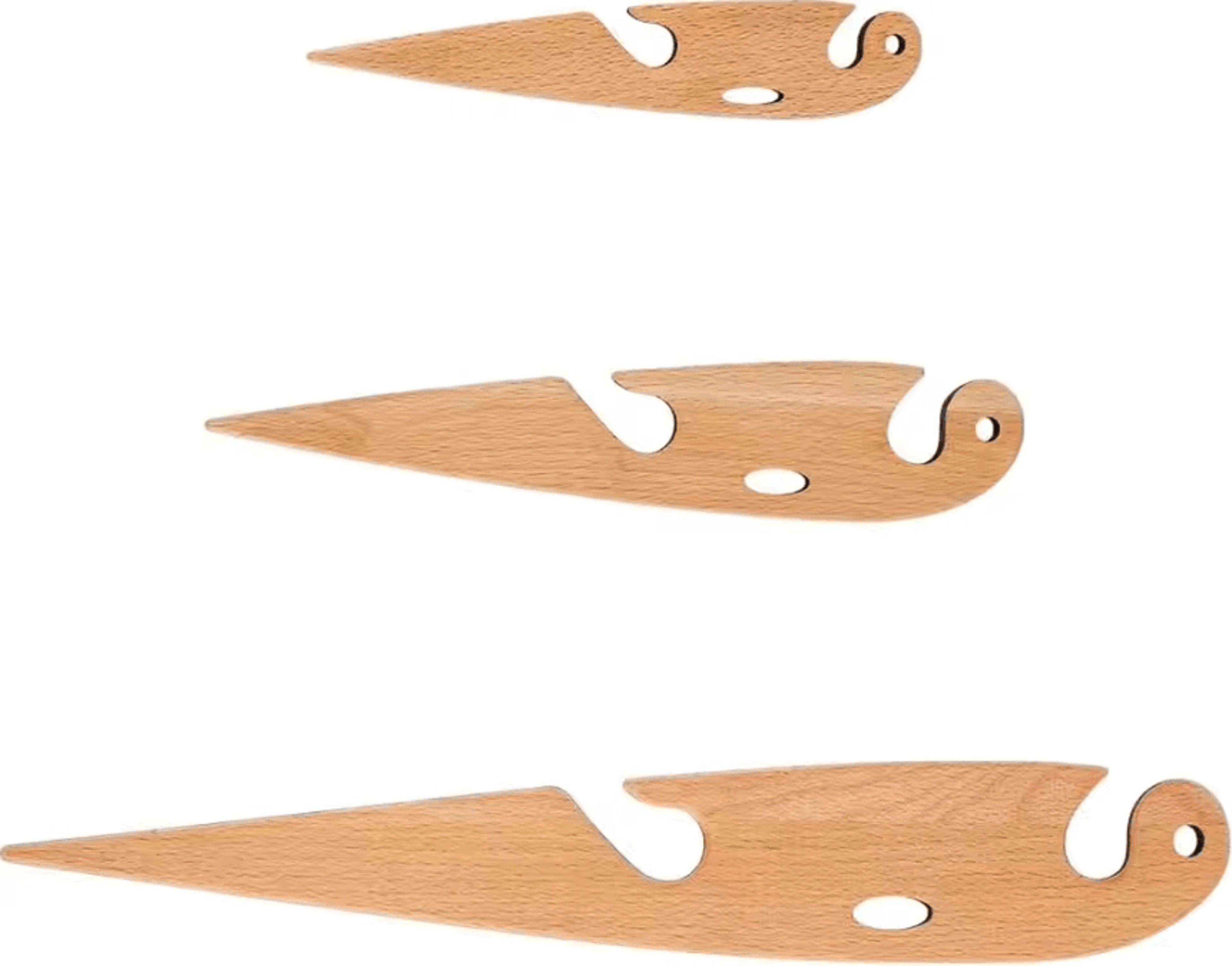 3Piece Beech Wood Weaving Shuttle Set For Tapestry Looms 5