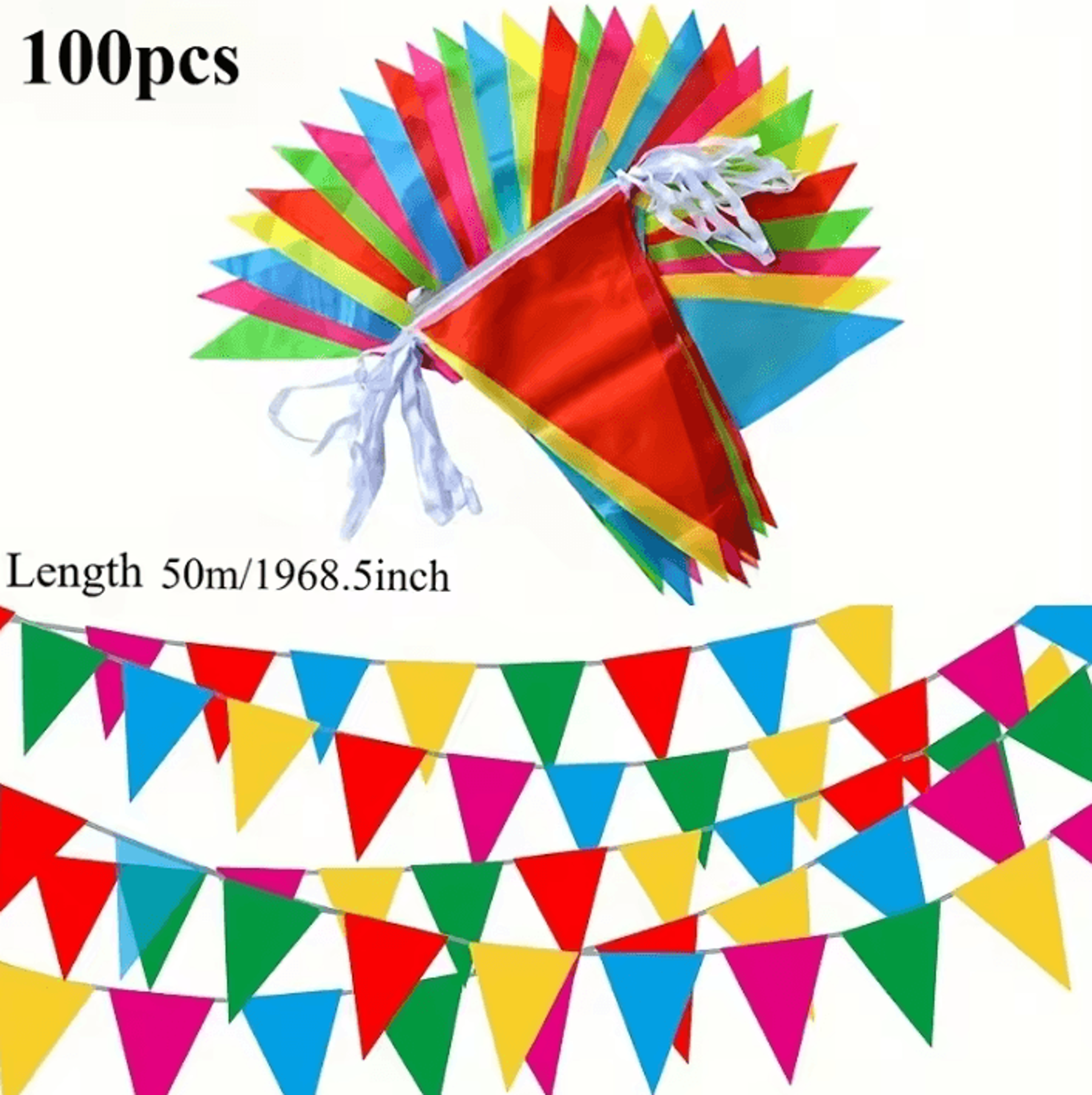 Colorful Triangle Pennant Banner Flags For Parties 4