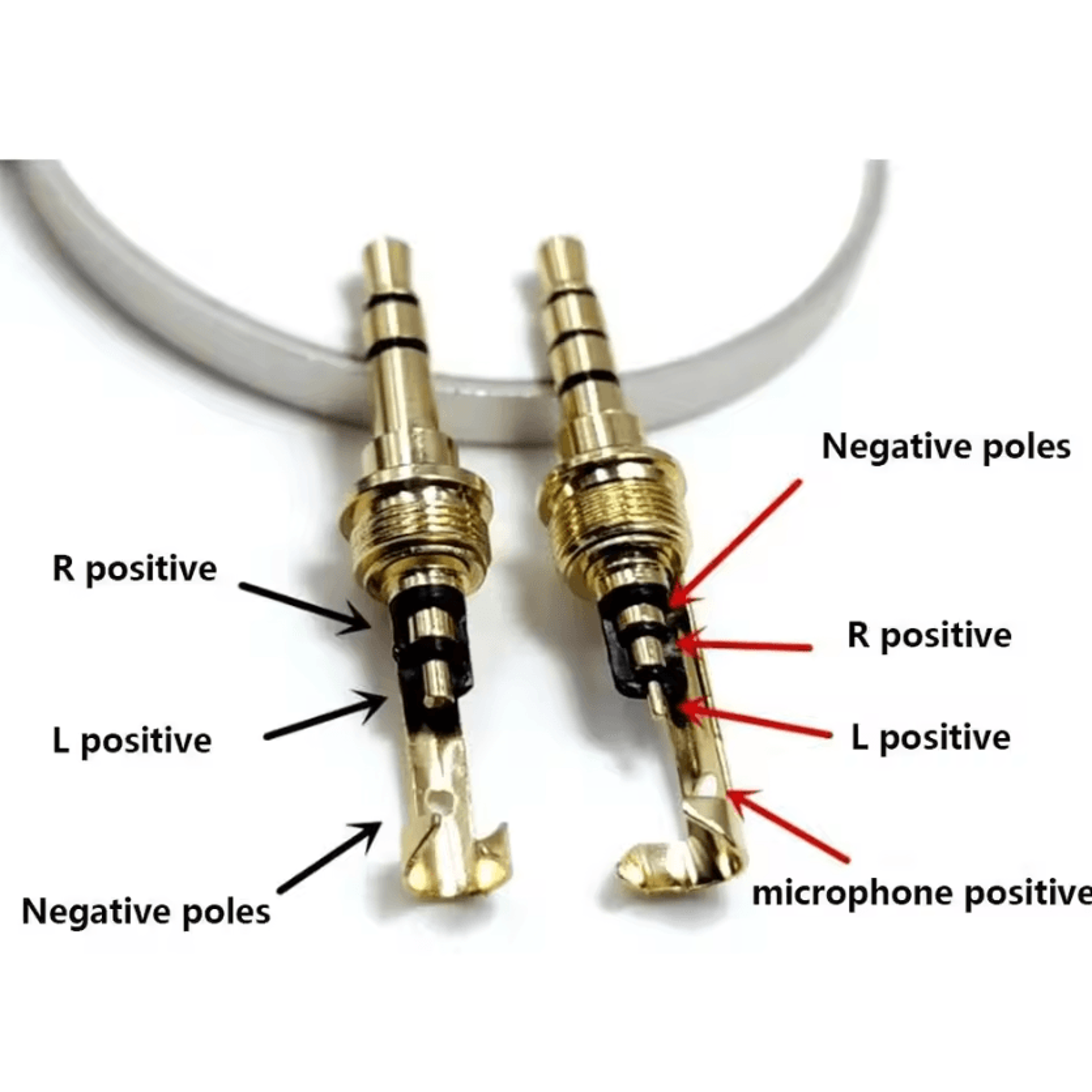 3.5mm 4 pole trrs metal headphone replacement plug