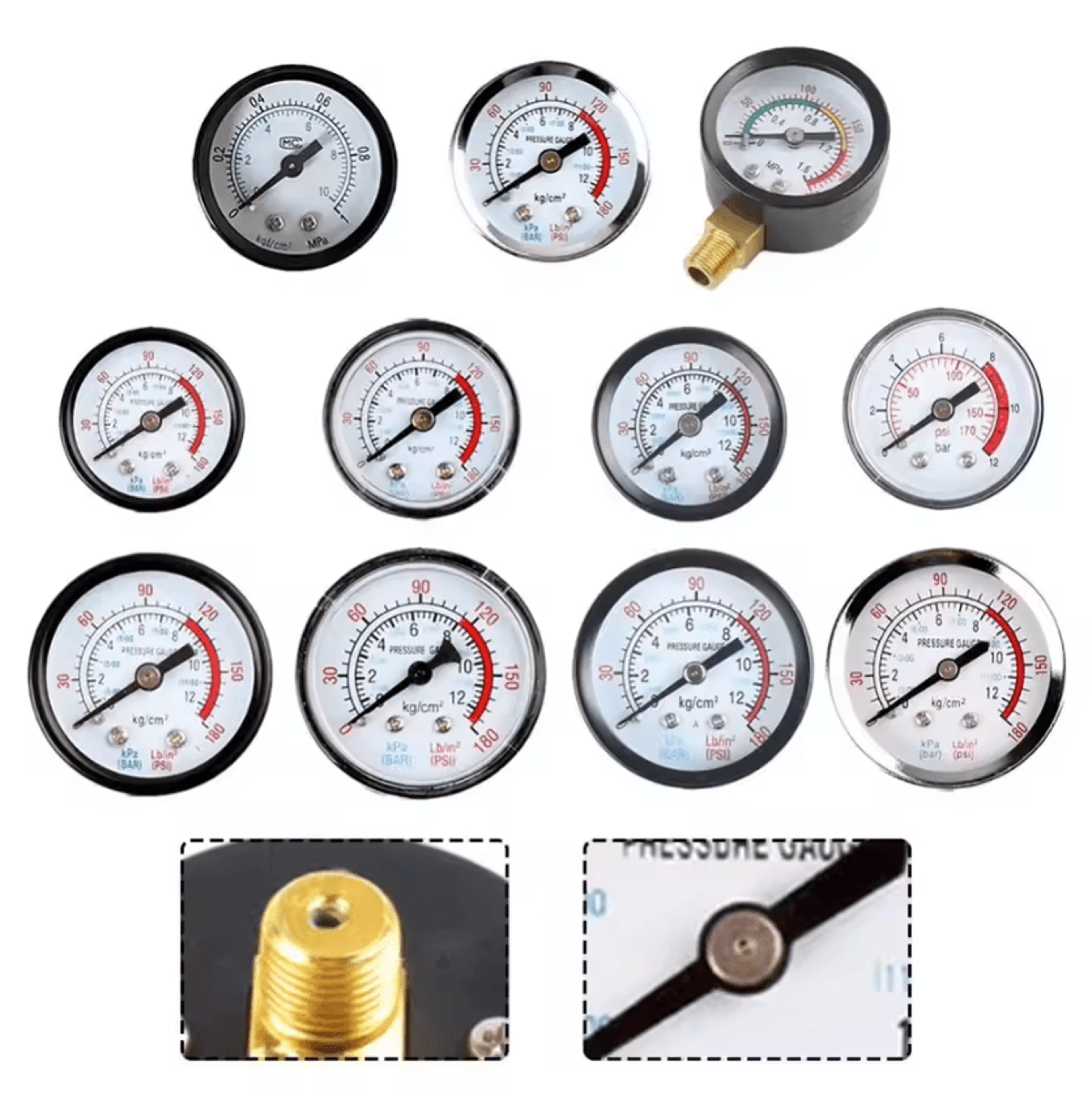 Y40 Y50 Air Compressor Pressure Gauge 0180 PSI 1
